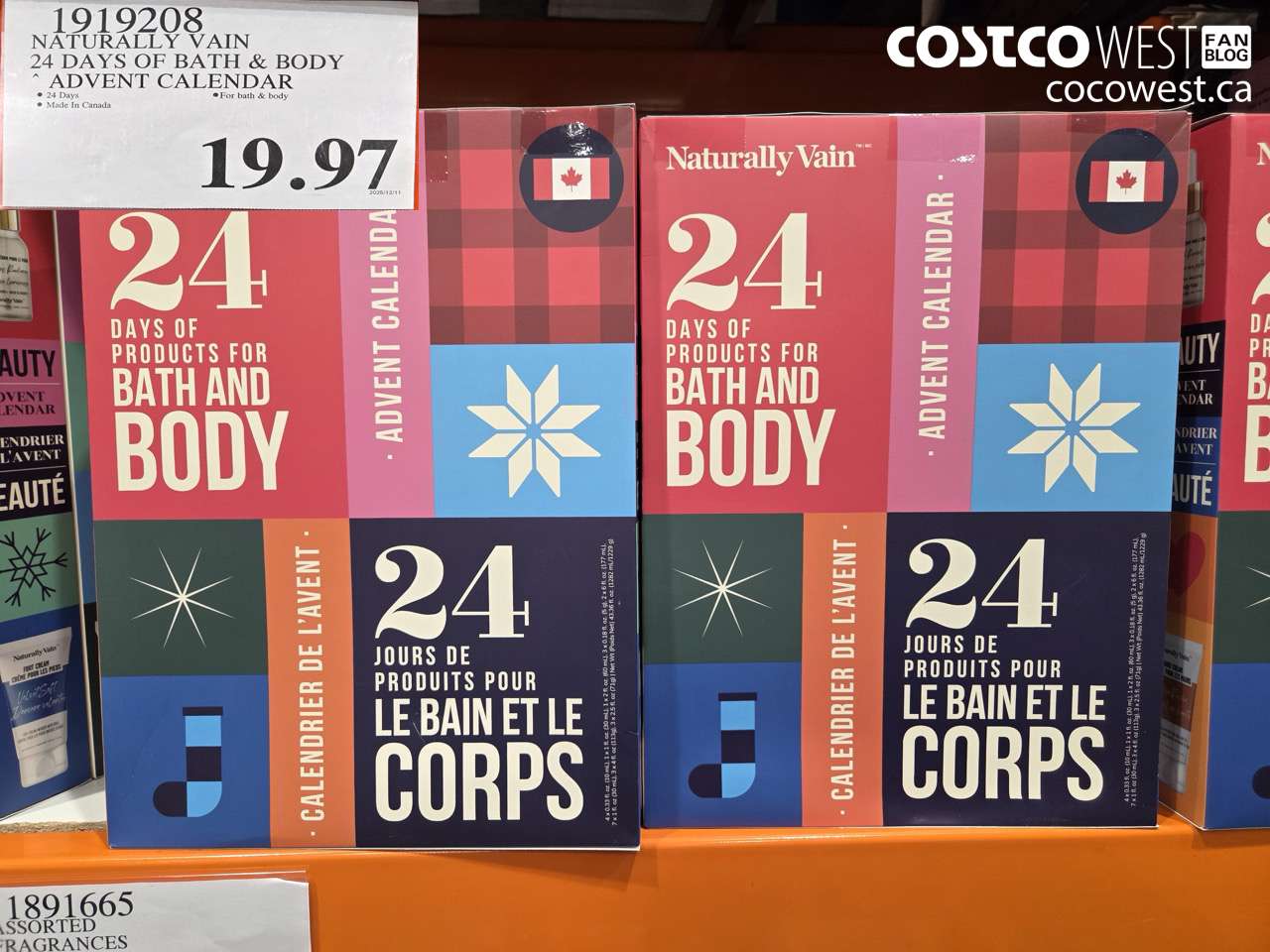 1919208 NATURALLY VAIN 2 DAYS OF BATH & BODY ADVENT CALENDAR $19.97