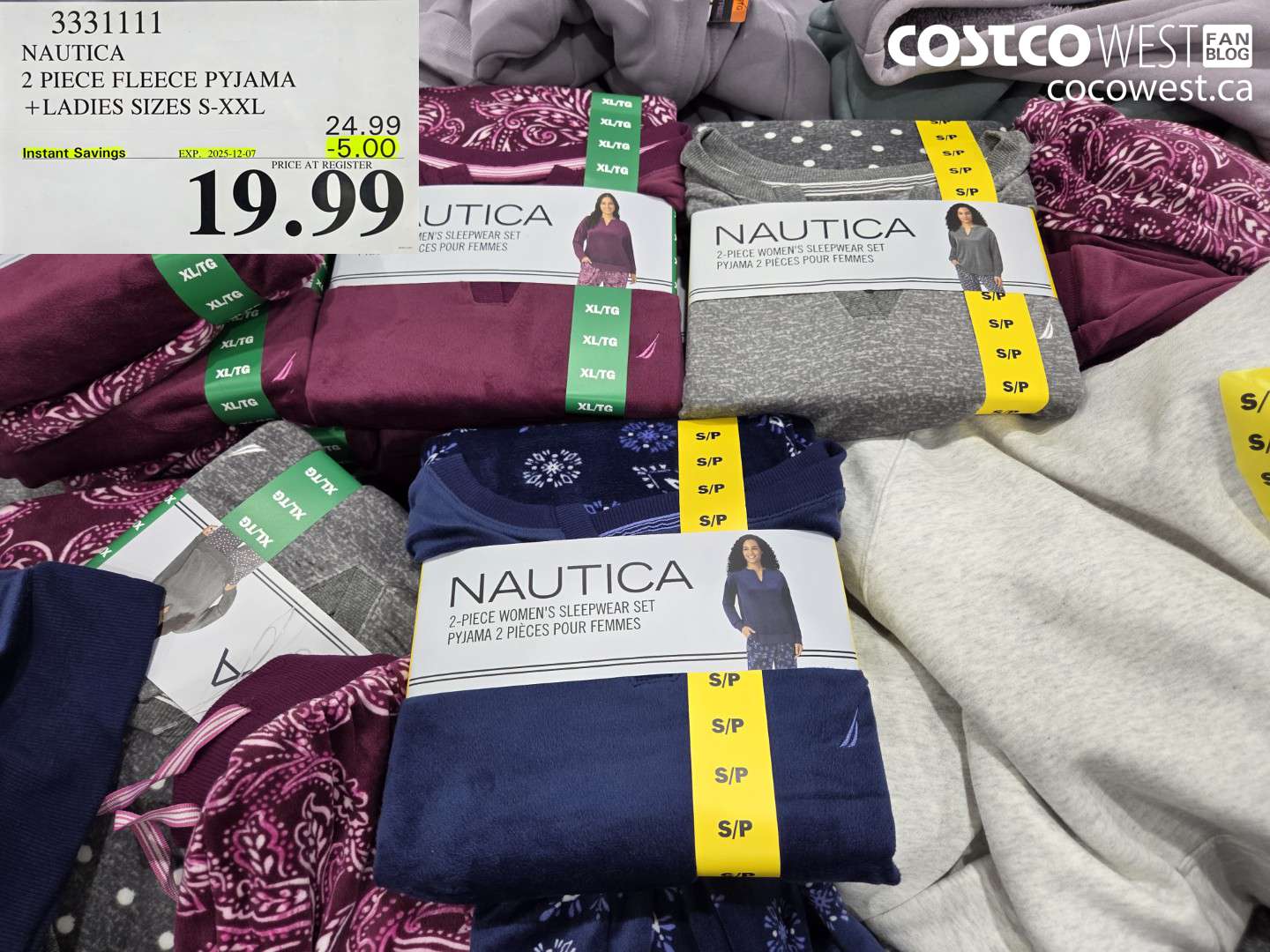 3331111 NAUTICA 2 PIECE FLEECE PYJAMA LADIES SIZES S-XXL ($5.00 INSTANT SAVINGS EXPIRES ON 2025-12-07) $19.99