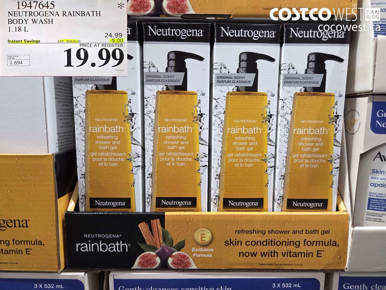 1947645 NEUTROGENA RAINBATH BODY WASH 1.18L ($5.00 INSTANT SAVINGS EXPIRES ON 2026-01-04) $19.99