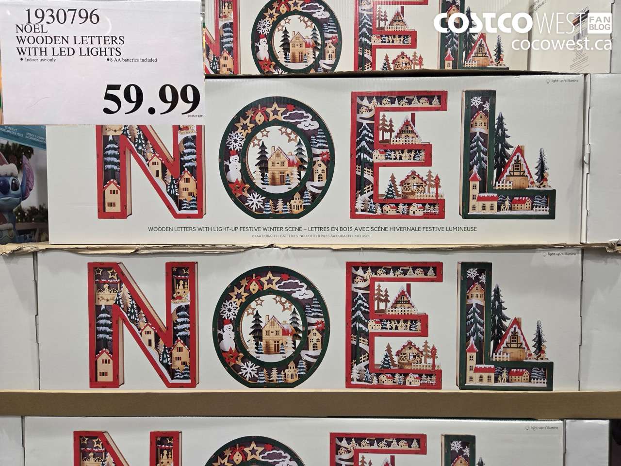 1930796 NOEL WOODEN LETTERS WITH LED LIGHTS $59.99