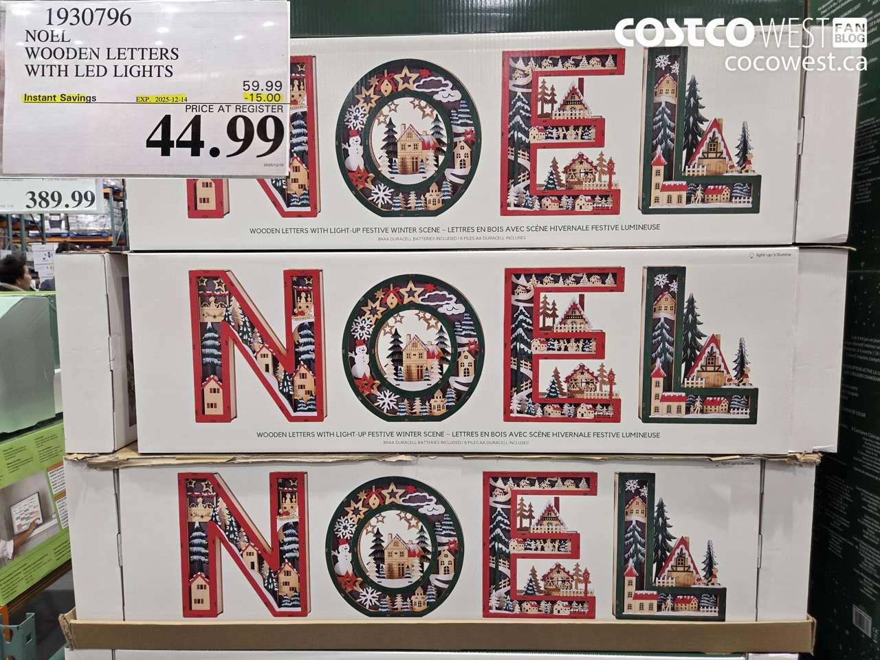 1930796 NOEL WOODEN LETTERS WITH LED LIGHTS ($15.00 INSTANT SAVINGS EXPIRES ON 2025-12-14) $44.99