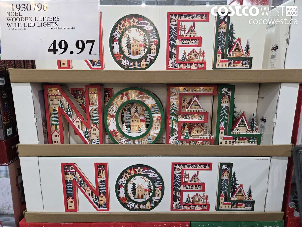 1930796 NOEL WOODEN LETTERS WITH LED LIGHTS $49.97