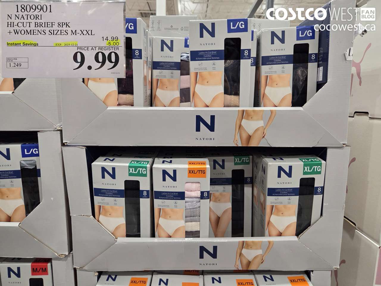 1809901 N NATORI HI-CUT BRIEF 8PK WOMENS SIZES M-XXL ($5.00 INSTANT SAVINGS EXPIRES ON 2025-12-21) $9.99