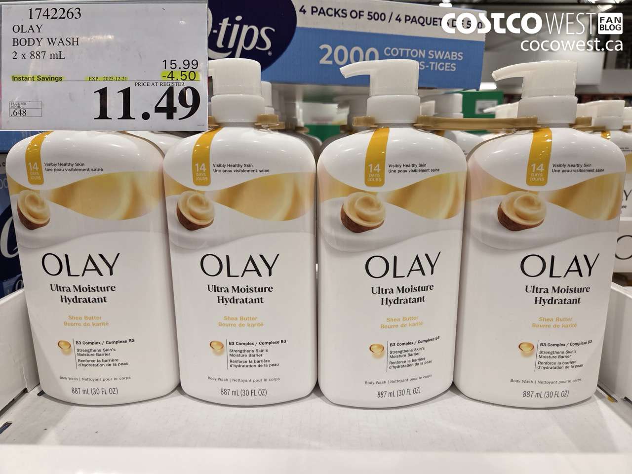 1742263 OLAY BODY WASH 2 X 887 ML ($4.50 INSTANT SAVINGS EXPIRES ON 2025-12-21) $11.49