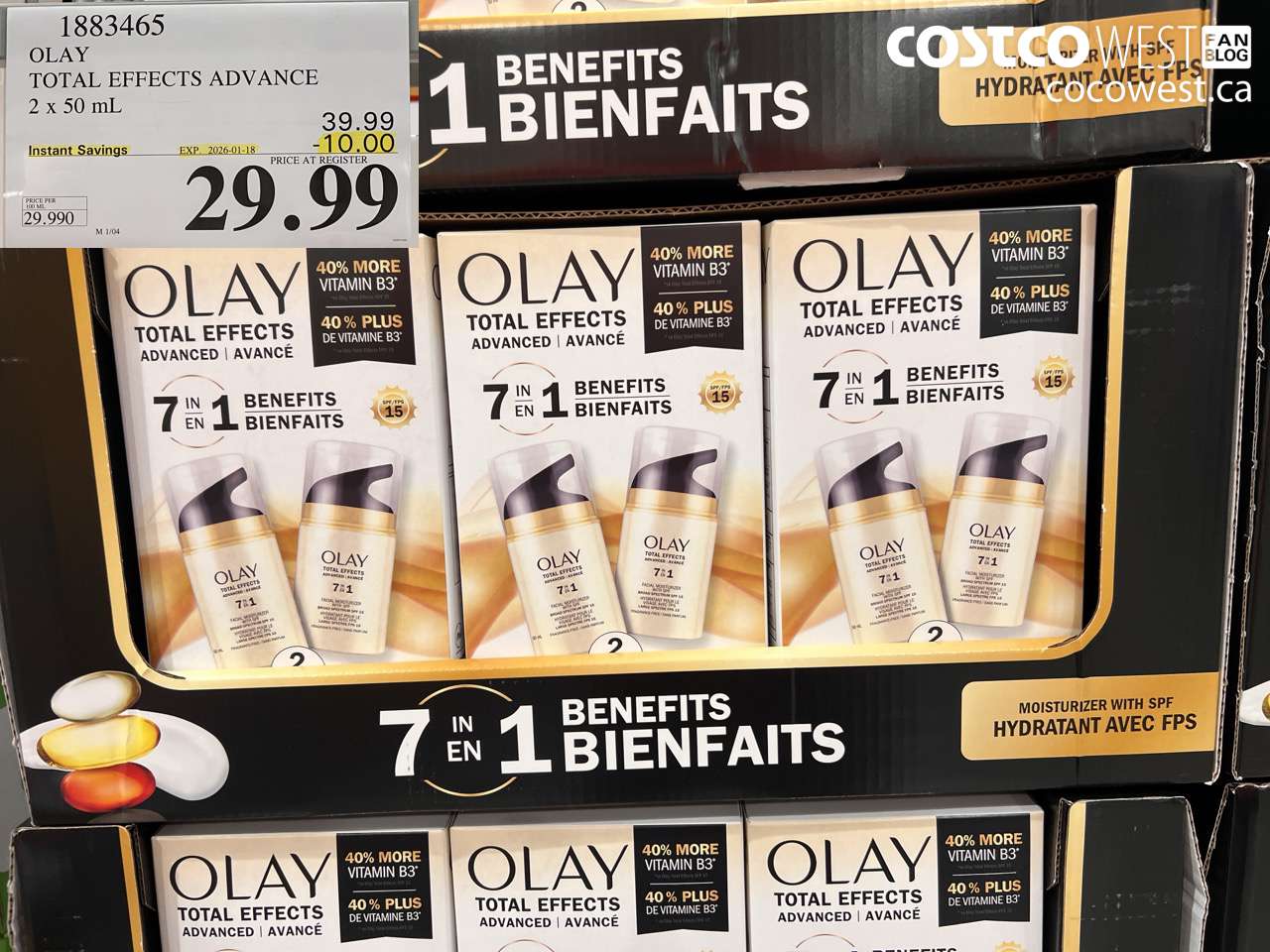 1883465 OLAY TOTAL EFFECTS ADV 2 X 50ML ($10.00 INSTANT SAVINGS EXPIRES ON 2026-01-18) $29.99