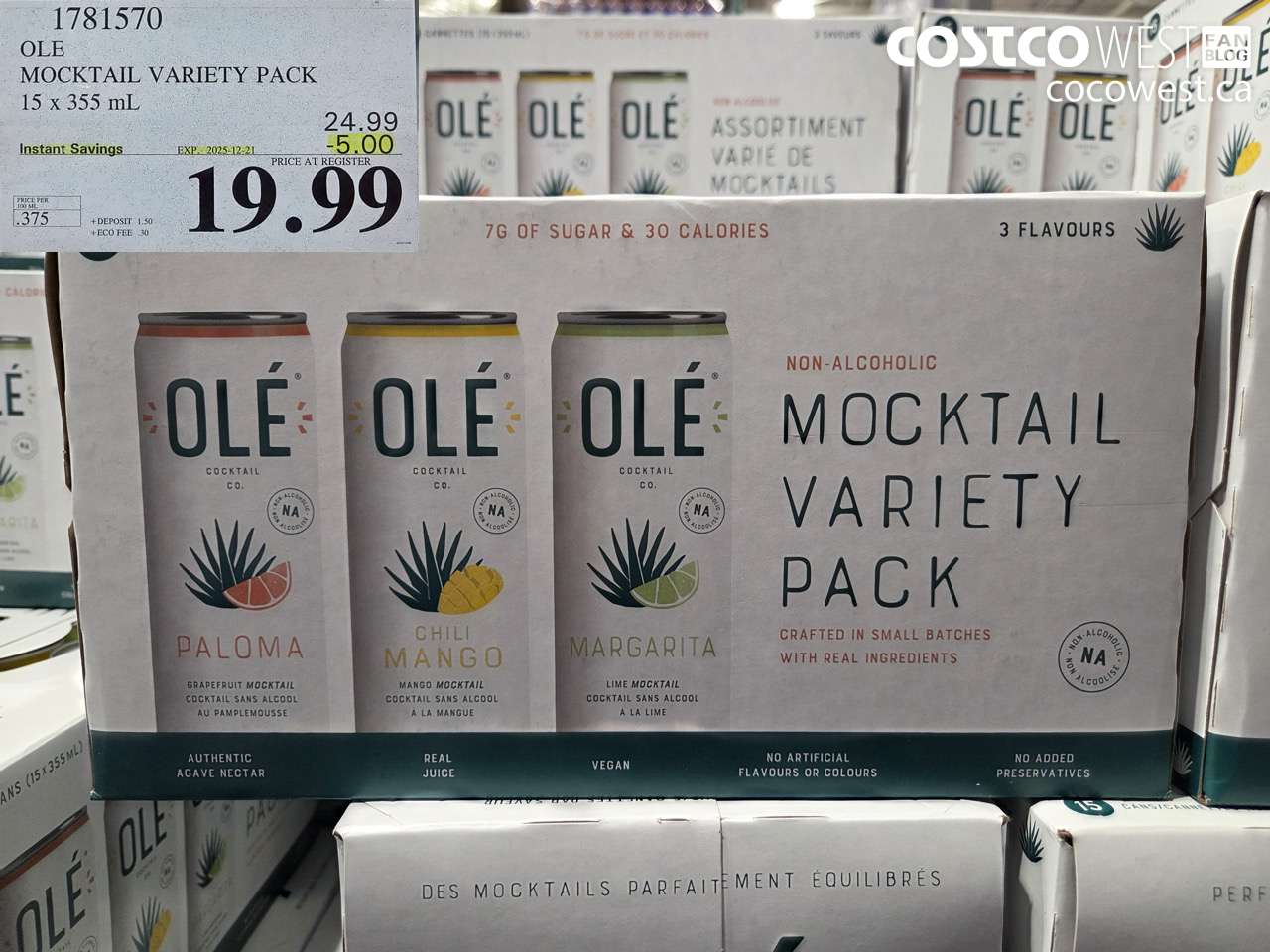 1781570 OLE MOCKTAIL VARIETY PACK 15 X 355ML ($5.00 INSTANT SAVINGS EXPIRES ON 2025-12-21) $19.99