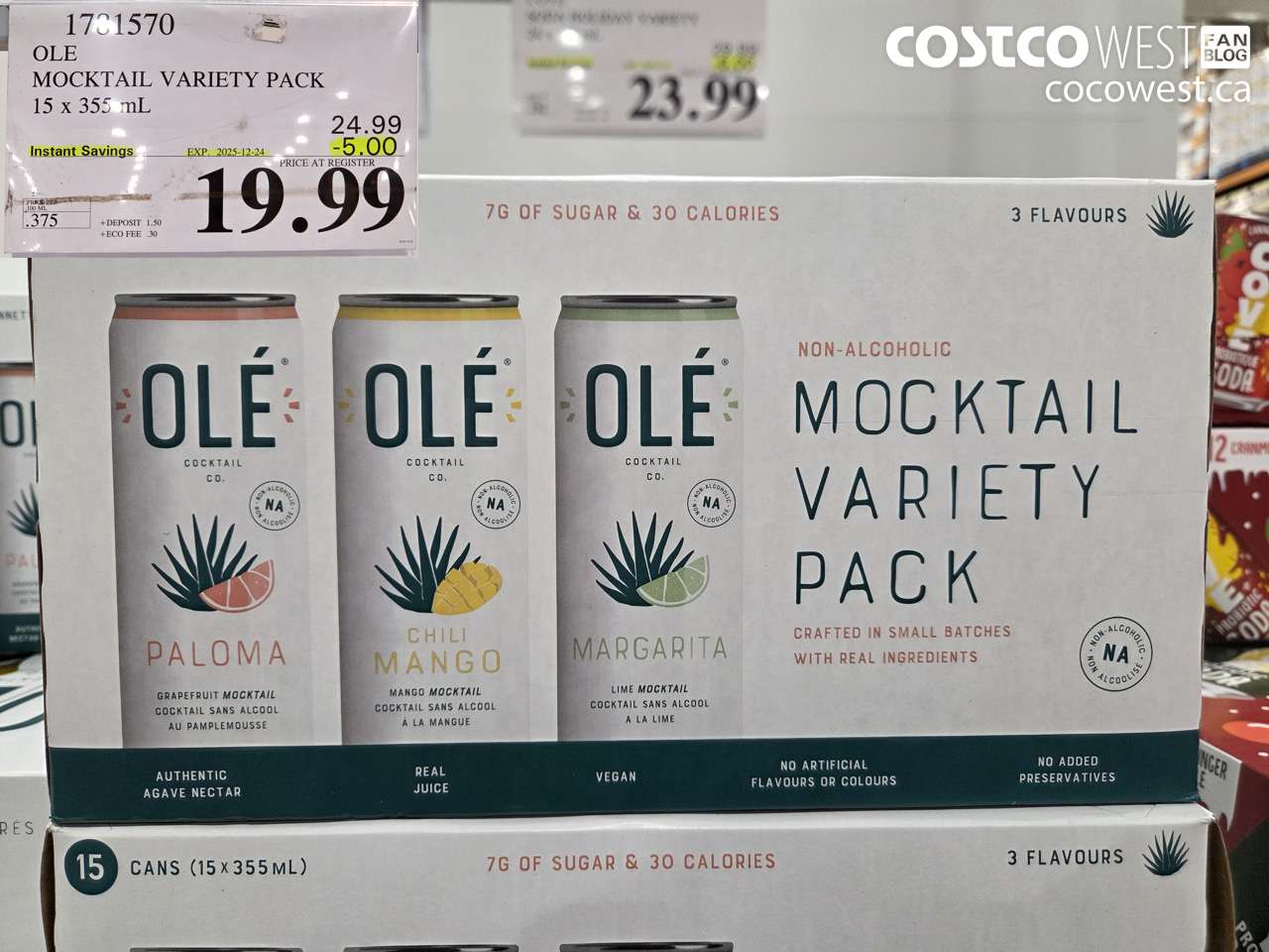 1781570 OLE MOCKTAIL VARIETY PACK 15 X 355ML ($5.00 INSTANT SAVINGS EXPIRES ON 2025-12-24) $19.99