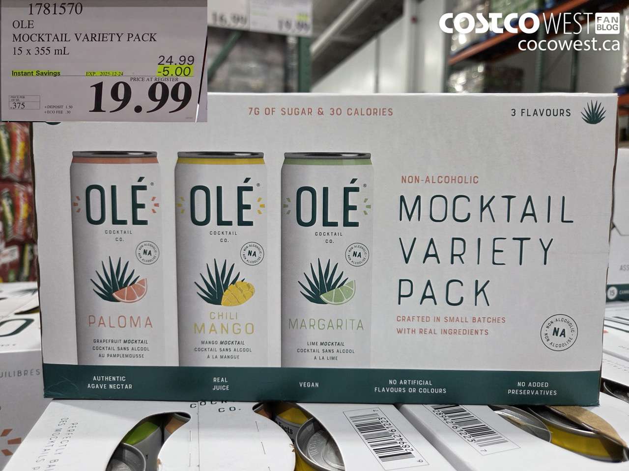1781570 OLE MOCKTAIL VARIETY PACK 15 X 355ML ($5.00 INSTANT SAVINGS EXPIRES ON 2025-12-24) $19.99