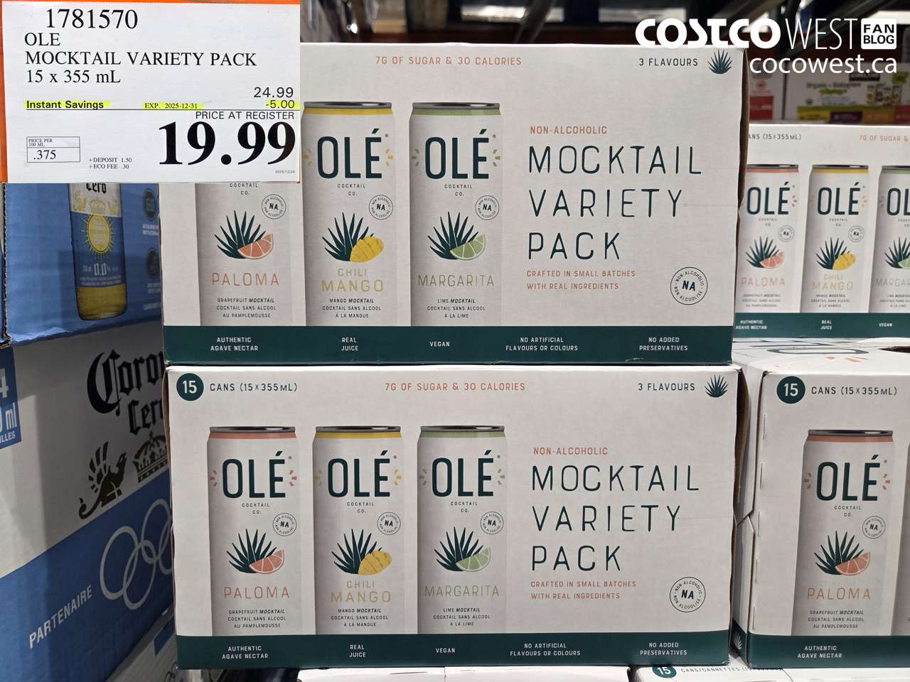 1781570 OLE MOCKTAIL VARIETY PACK 15 X 355ML ($5.00 INSTANT SAVINGS EXPIRES ON 2025-12-31) $19.99