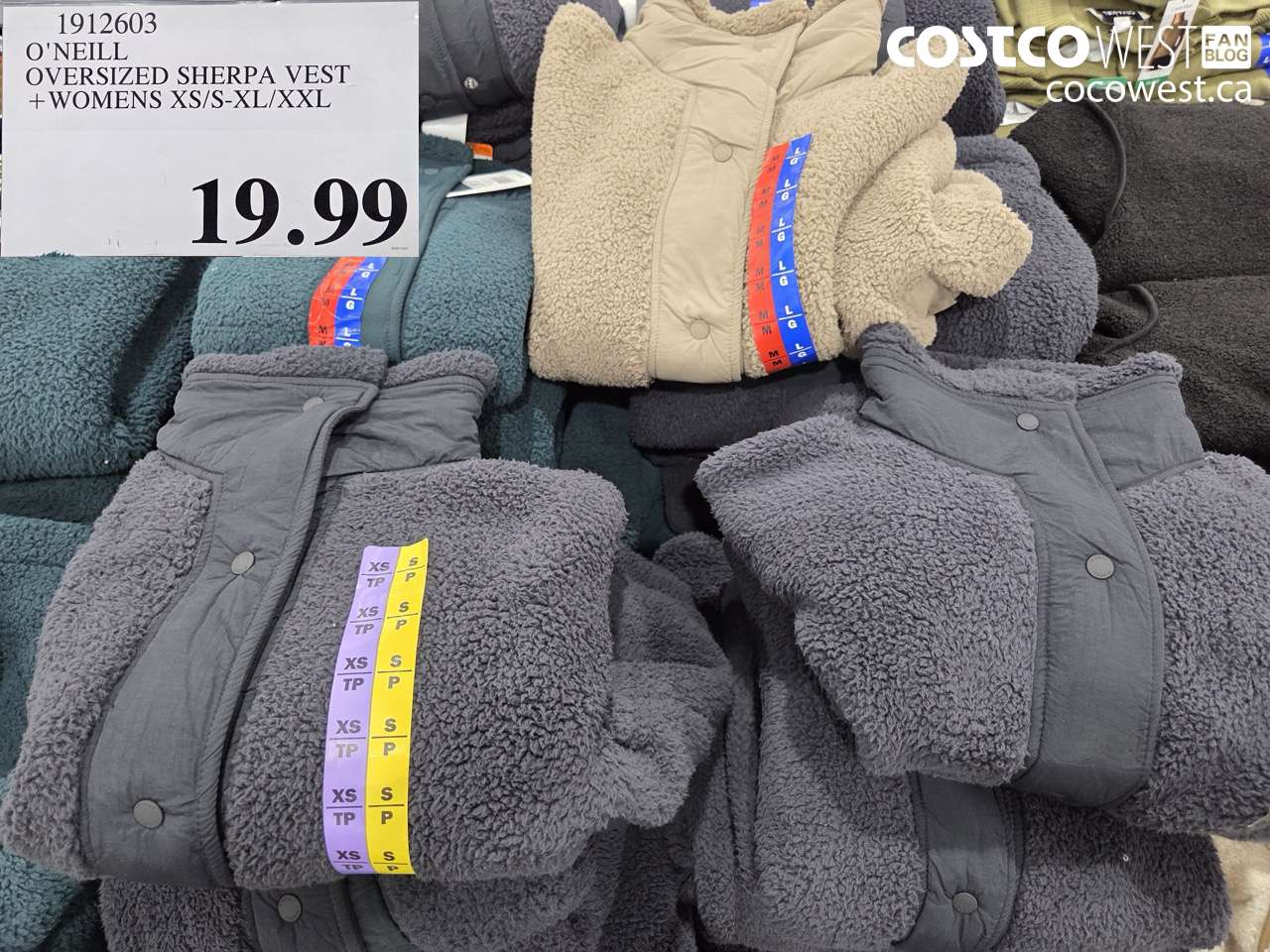 1912603 O'NEILL SHERPA VEST WOMENS XS/S-XL/XXL $19.99