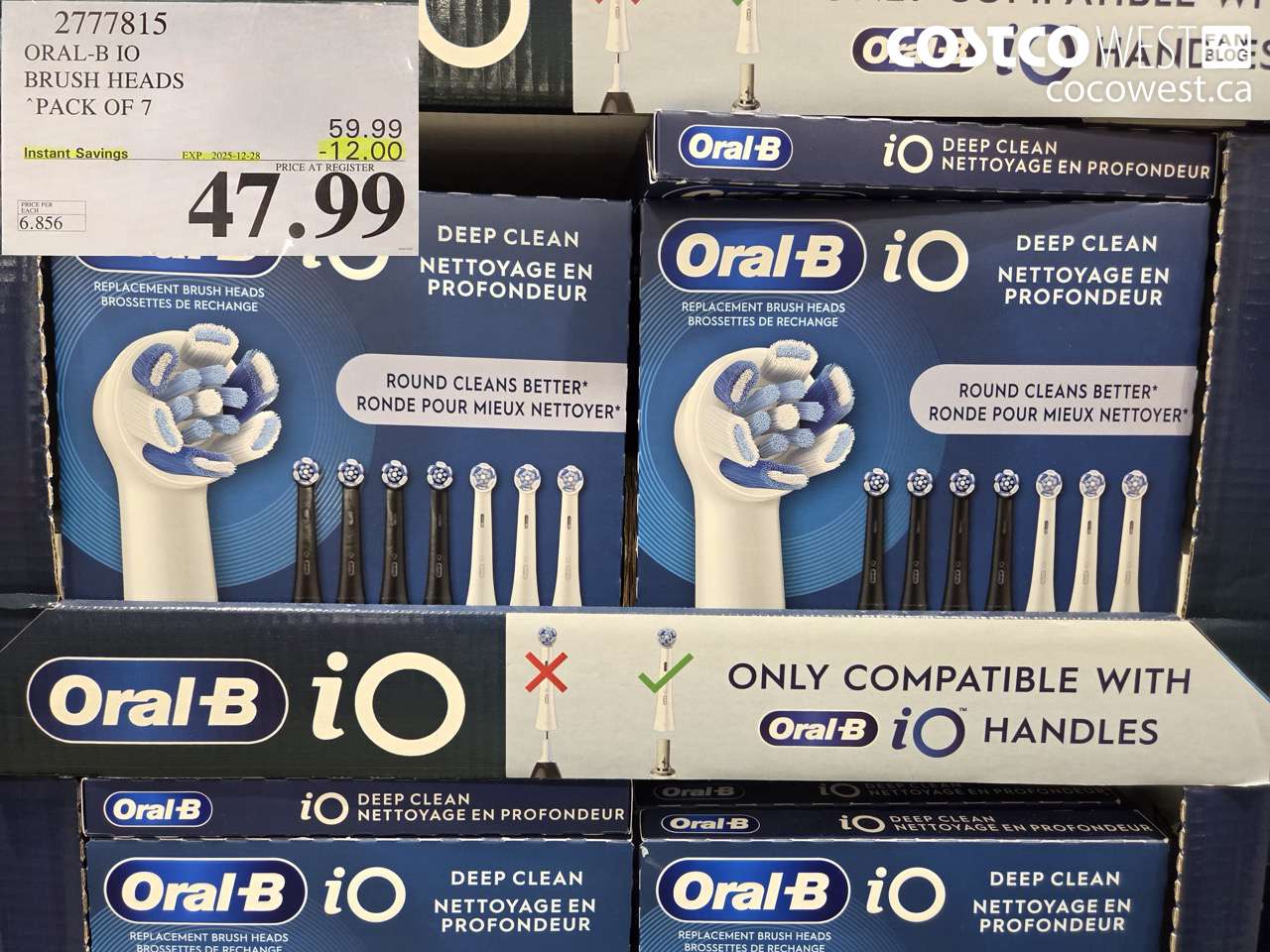 2777815 ORAL-B IO BRUSH HEADS PACK OF 7 ($12.00 INSTANT SAVINGS EXPIRES ON 2025-12-28) $47.99