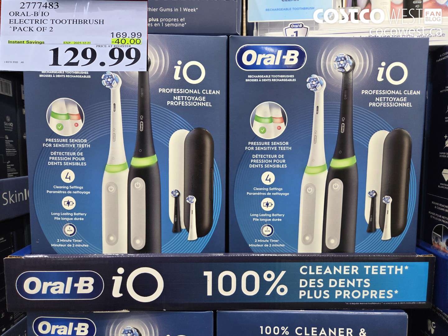 2777483 ORAL-B IO ELECTRIC TOOTHBRUSH PACK OF 2 ($40.00 INSTANT SAVINGS EXPIRES ON 2025-12-21) $129.99