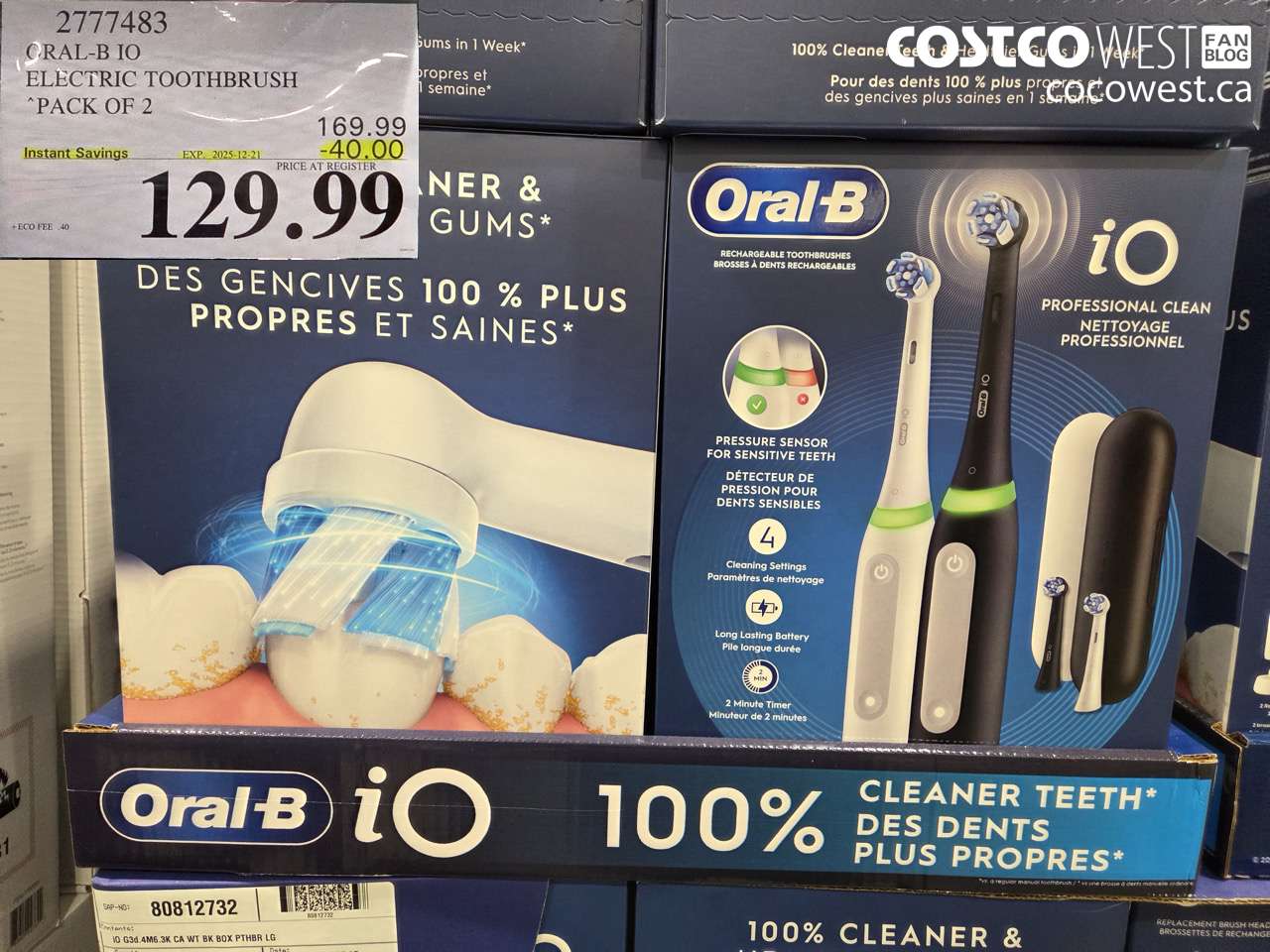 2777483 ORAL-B IO ELECTRIC TOOTHBRUSH PACK OF 2 ($40.00 INSTANT SAVINGS EXPIRES ON 2025-12-21) $129.99