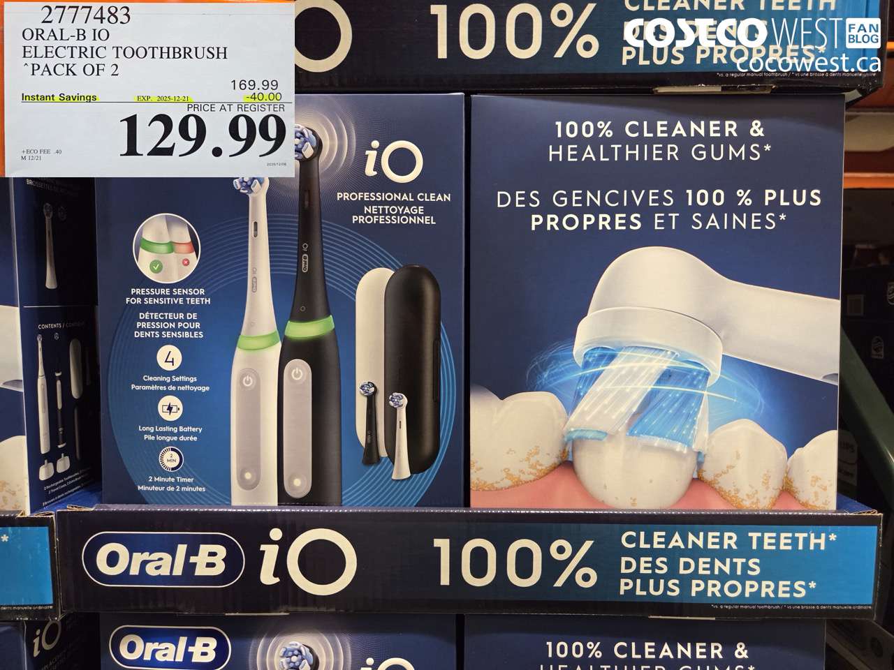 2777483 ORAL-B IO ELECTRIC TOOTHBRUSH PACK OF 2 ($40.00 INSTANT SAVINGS EXPIRES ON 2025-12-21) $129.99
