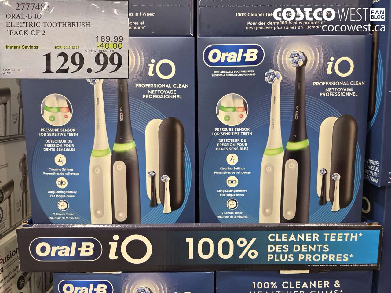 2777483 ORAL-B IO ELECTRIC TOOTHBRUSH PACK OF 2 ($40.00 INSTANT SAVINGS EXPIRES ON 2025-12-21) $129.99