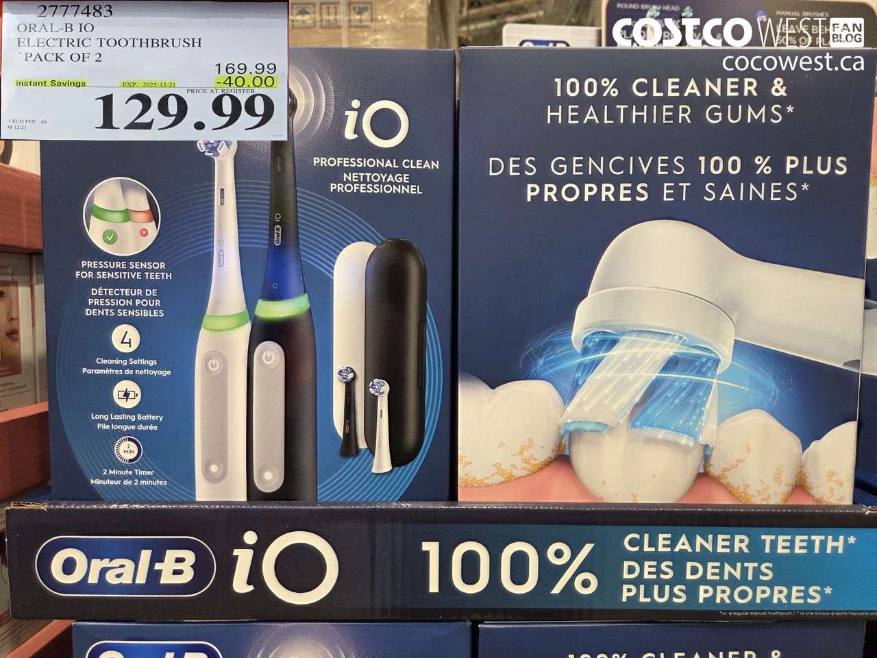 2777483 ORAL-B IO ELECTRIC TOOTHBRUSH PACK OF 2 ($40.00 INSTANT SAVINGS EXPIRES ON 2025-12-21) $129.99