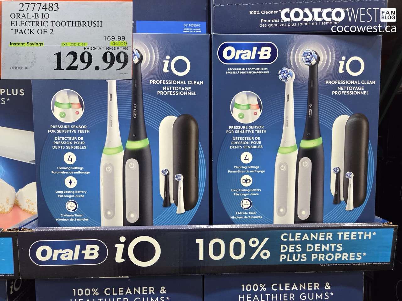 2777483 ORAL-B IO ELECTRIC TOOTHBRUSH PACK OF 2 ($40.00 INSTANT SAVINGS EXPIRES ON 2025-12-28) $129.99