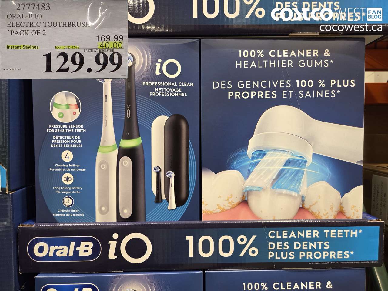 2777483 ORAL-B IO ELECTRIC TOOTHBRUSH PACK OF 2 ($40.00 INSTANT SAVINGS EXPIRES ON 2025-12-28) $129.99
