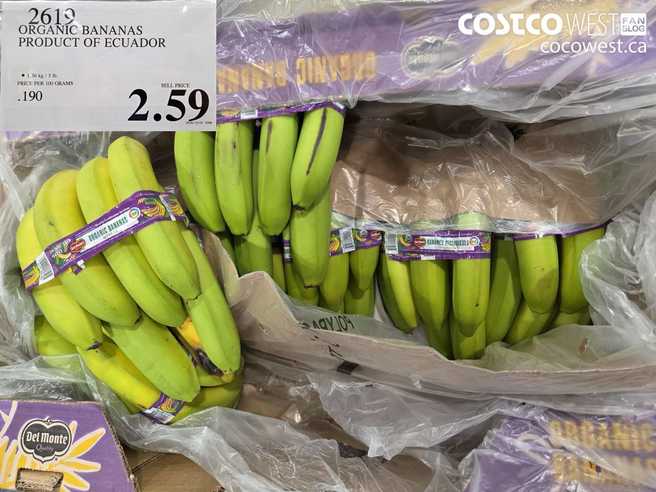 2619 ORGANIC BANANA PRODUCT OF ECUADOR $2.59