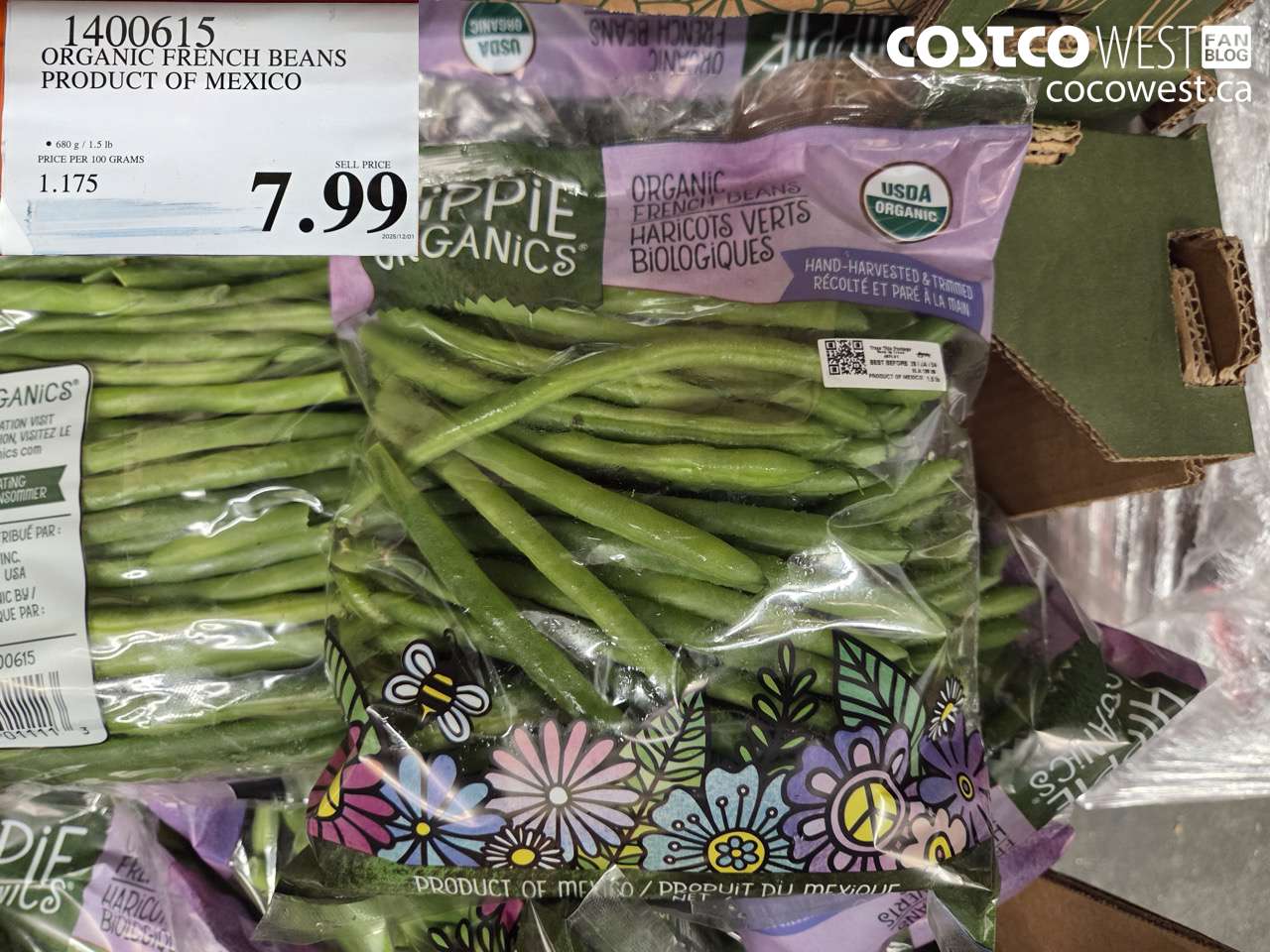 1400615 ORGANIC FRENCH BEANS PRODUCT OF MEXICO $7.99