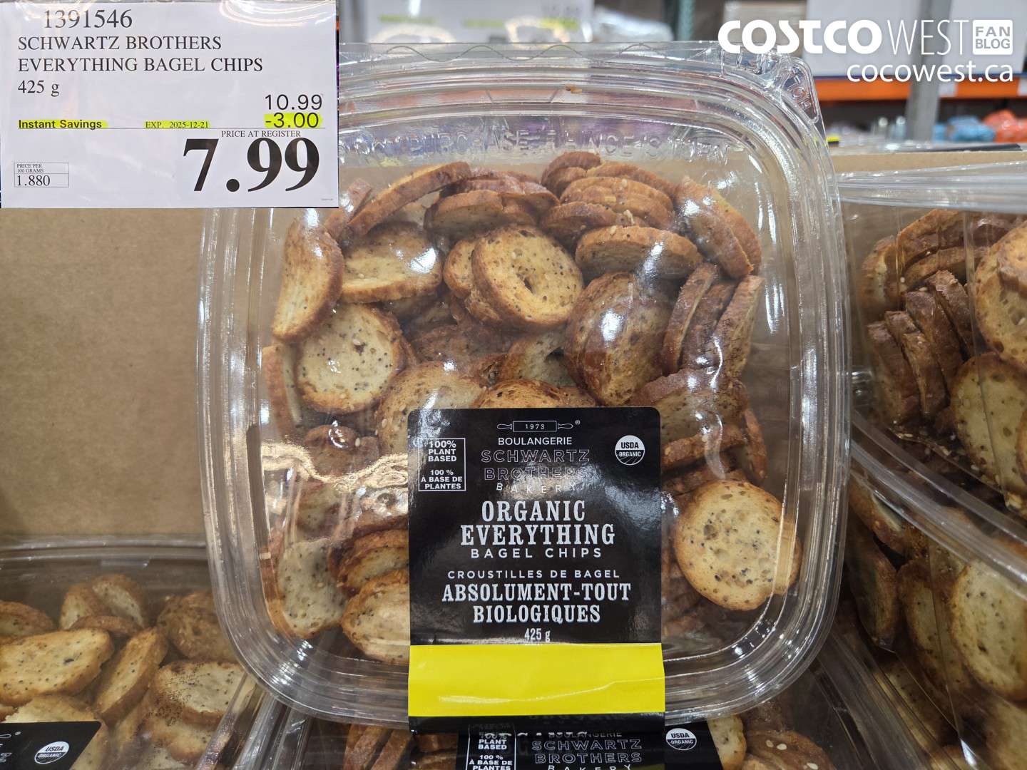 1391546 ORGANIC SCHWARTZ EVERYTHING BAGEL CHIPS 425G ($3.00 INSTANT SAVINGS EXPIRES ON 2025-12-21) $7.99