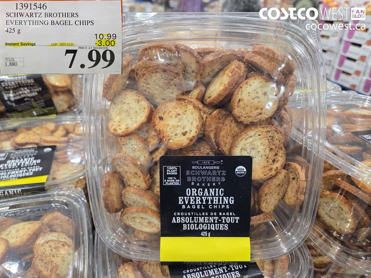 1391546 ORGANIC SCHWARTZ EVERYTHING BAGEL CHIPS 425G ($3.00 INSTANT SAVINGS EXPIRES ON 2025-12-21) $7.99