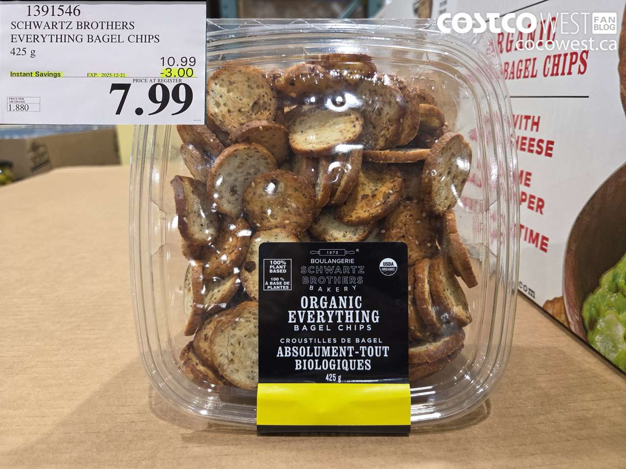 1391546 ORGANIC SCHWARTZ EVERYTHING BAGEL CHIPS 425G ($3.00 INSTANT SAVINGS EXPIRES ON 2025-12-21) $7.99