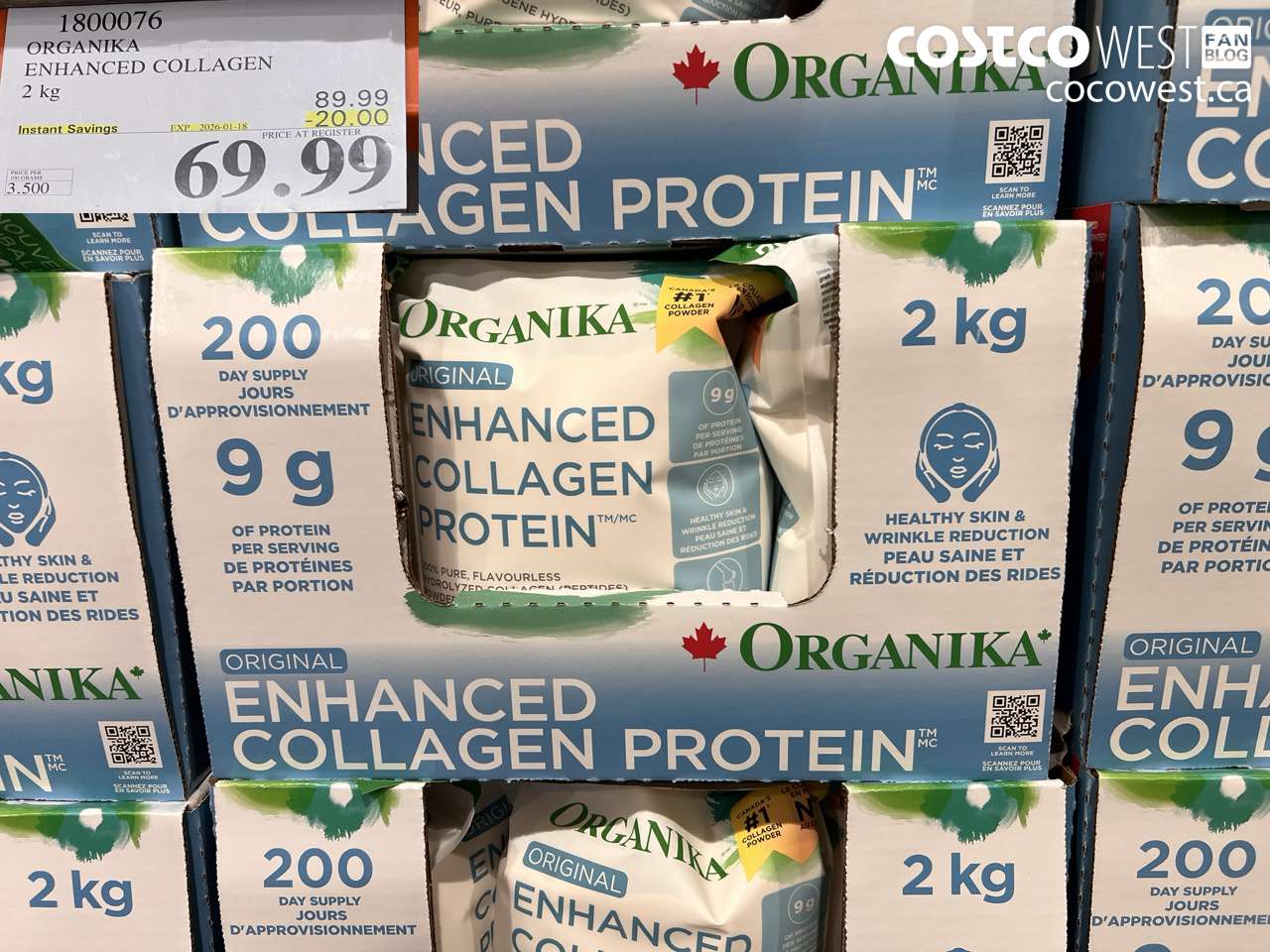 1800076 ORGANIKA ENHANCED COLLAGEN 2KG ($20.00 INSTANT SAVINGS EXPIRES ON 2026-01-18) $69.99