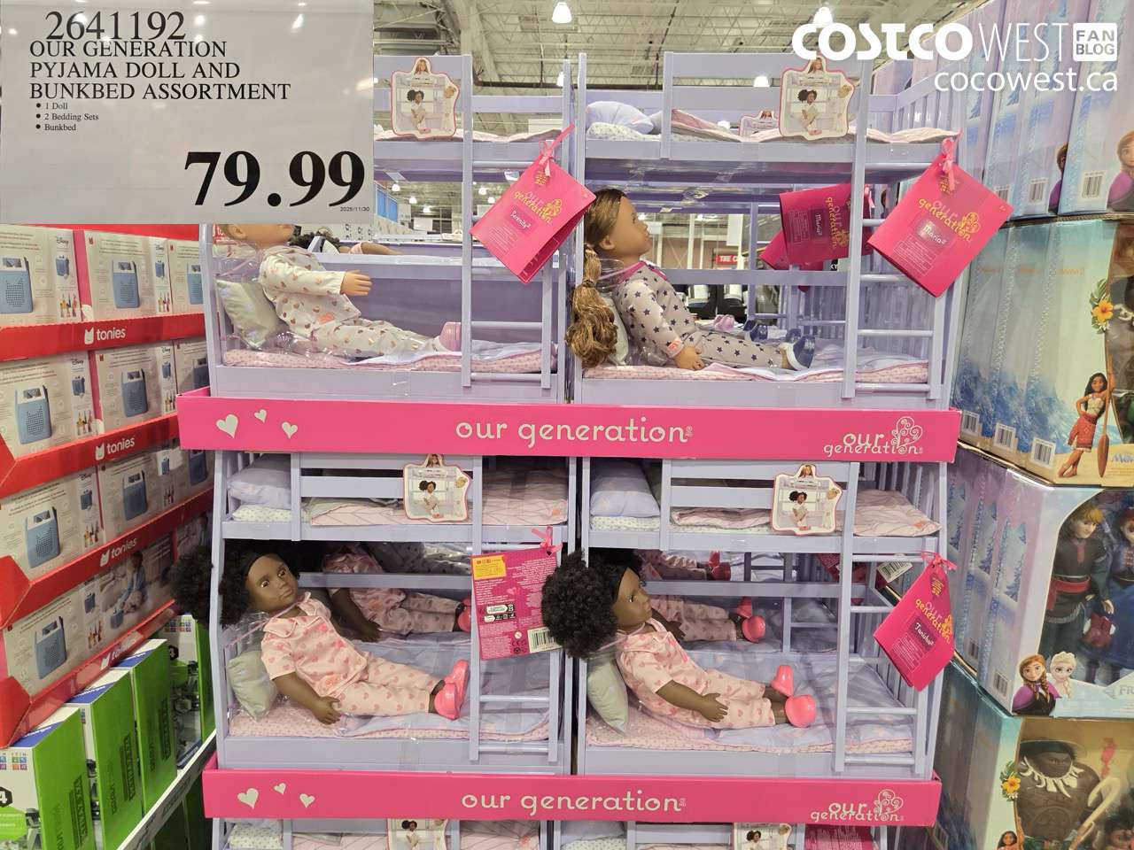 2641192 OUR GENERATION PYJAMA DOLL AND BUNKBED ASSORTMENT $79.99