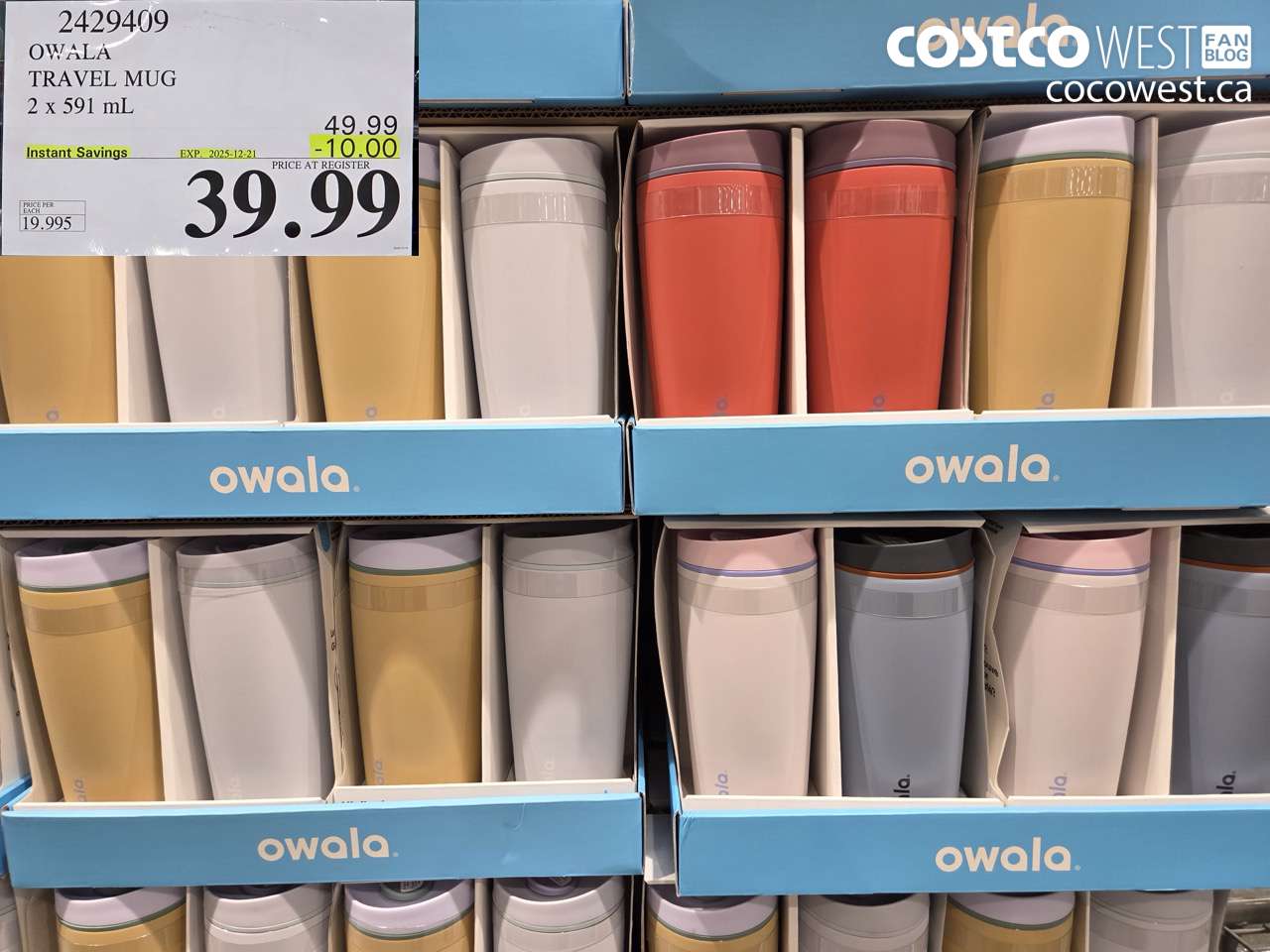 2429409 OWALA TRAVEL MUG 2 X 591ML ($10.00 INSTANT SAVINGS EXPIRES ON 2025-12-21) $39.99