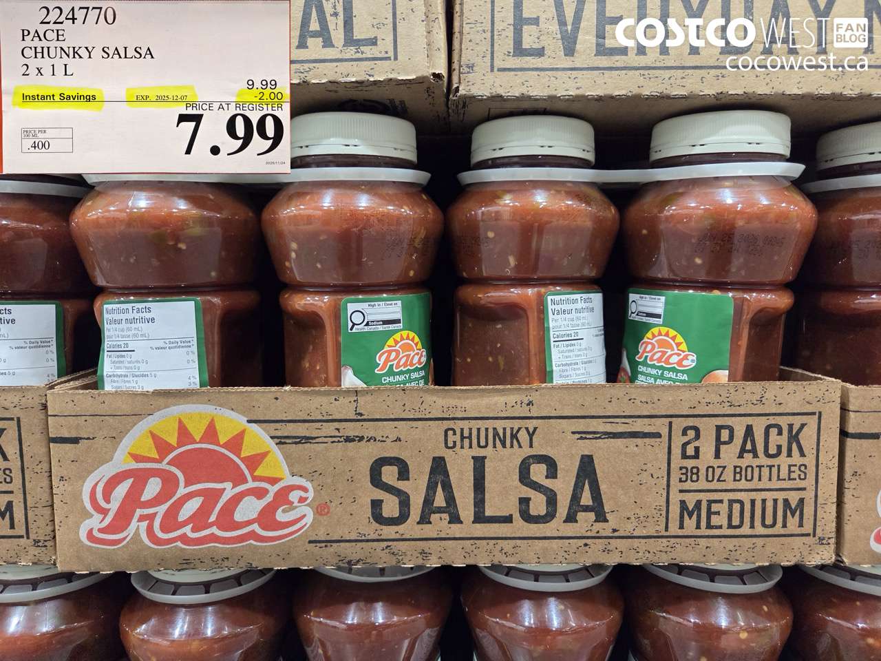 224770 PACE THICK & CHUNKY SALSA 2 X 1L ($2.00 INSTANT SAVINGS EXPIRES ON 2025-12-07) $7.99