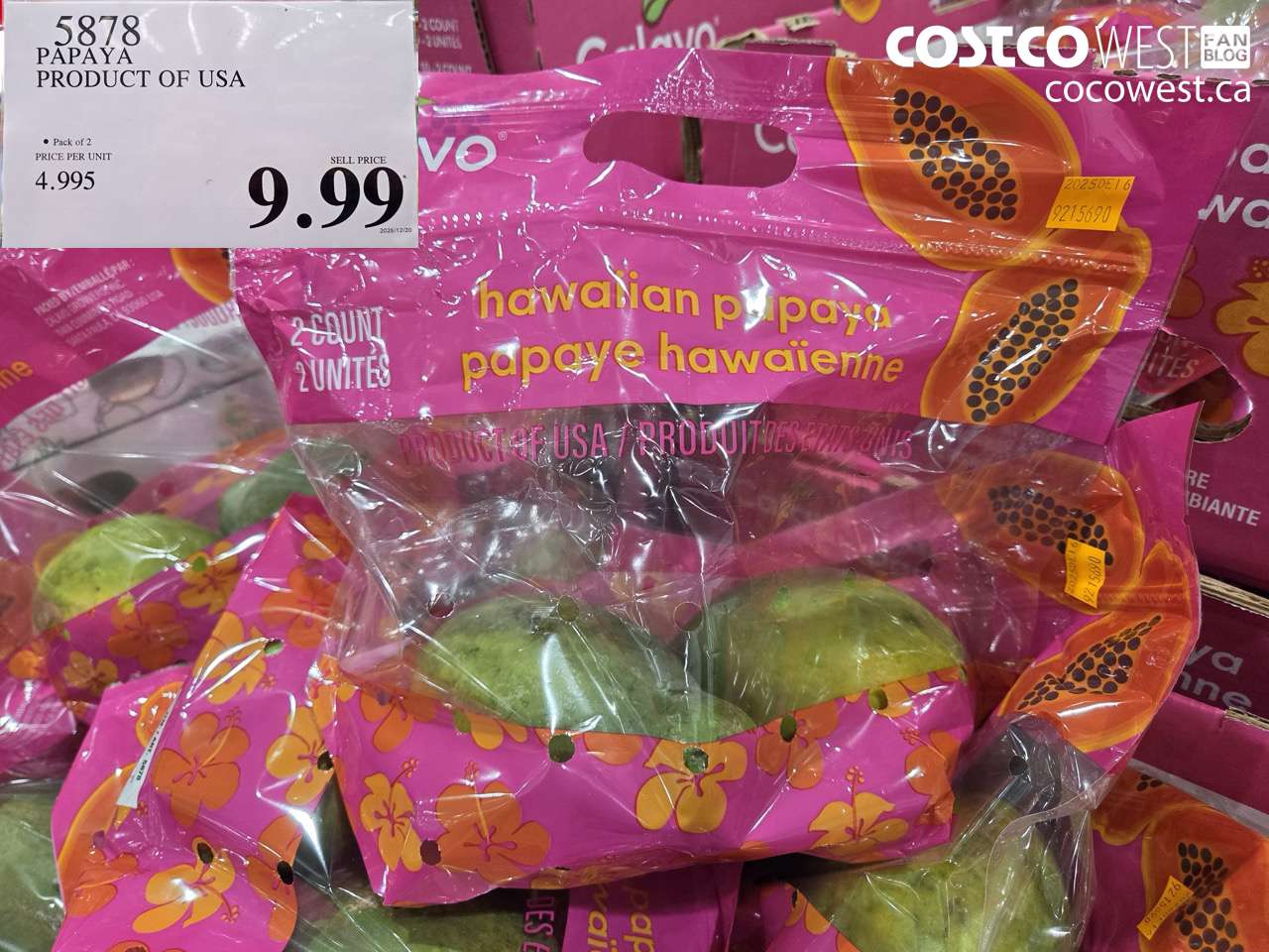 5878 PAPAYA PRODUCT OF USA $9.99