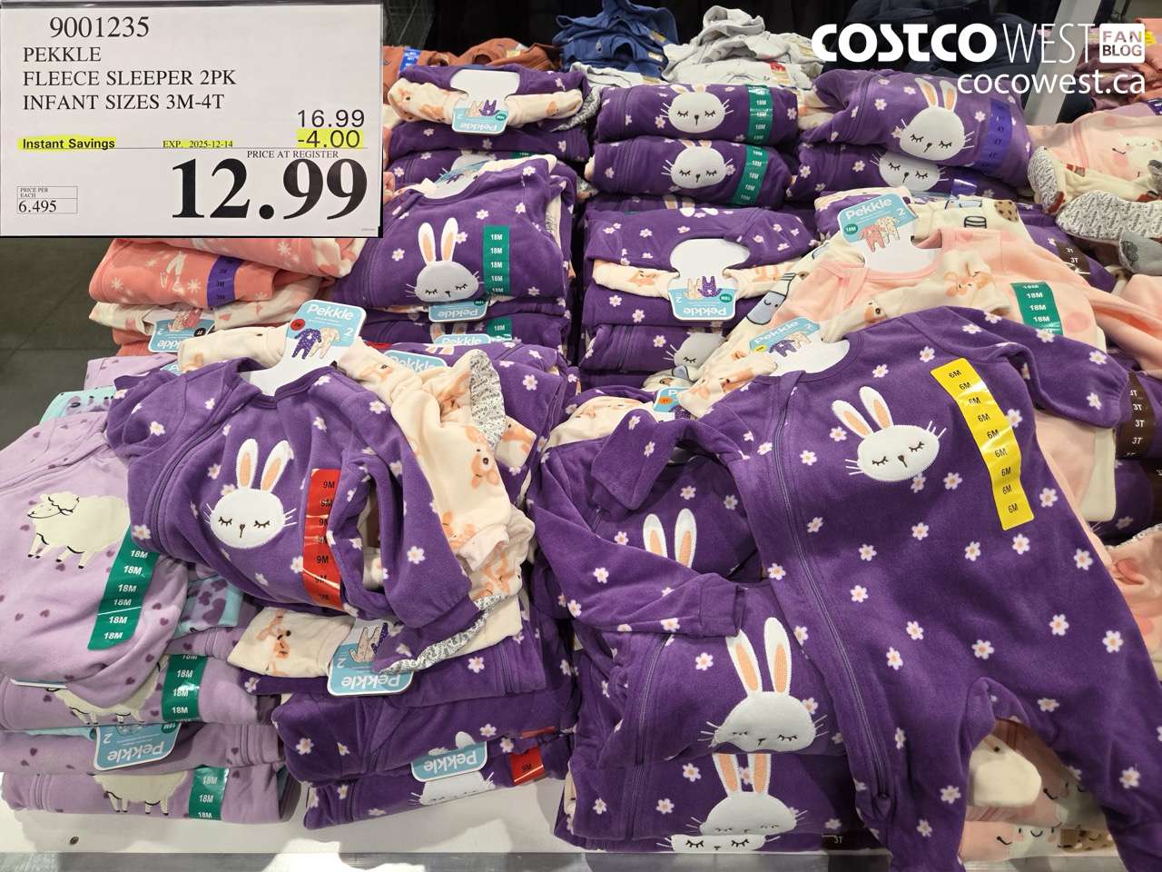 9001235 PEKKLE FLEECE SLEEPER INFANTS SIZES 3M-4T ($4.00 INSTANT SAVINGS EXPIRES ON 2025-12-14) $12.99
