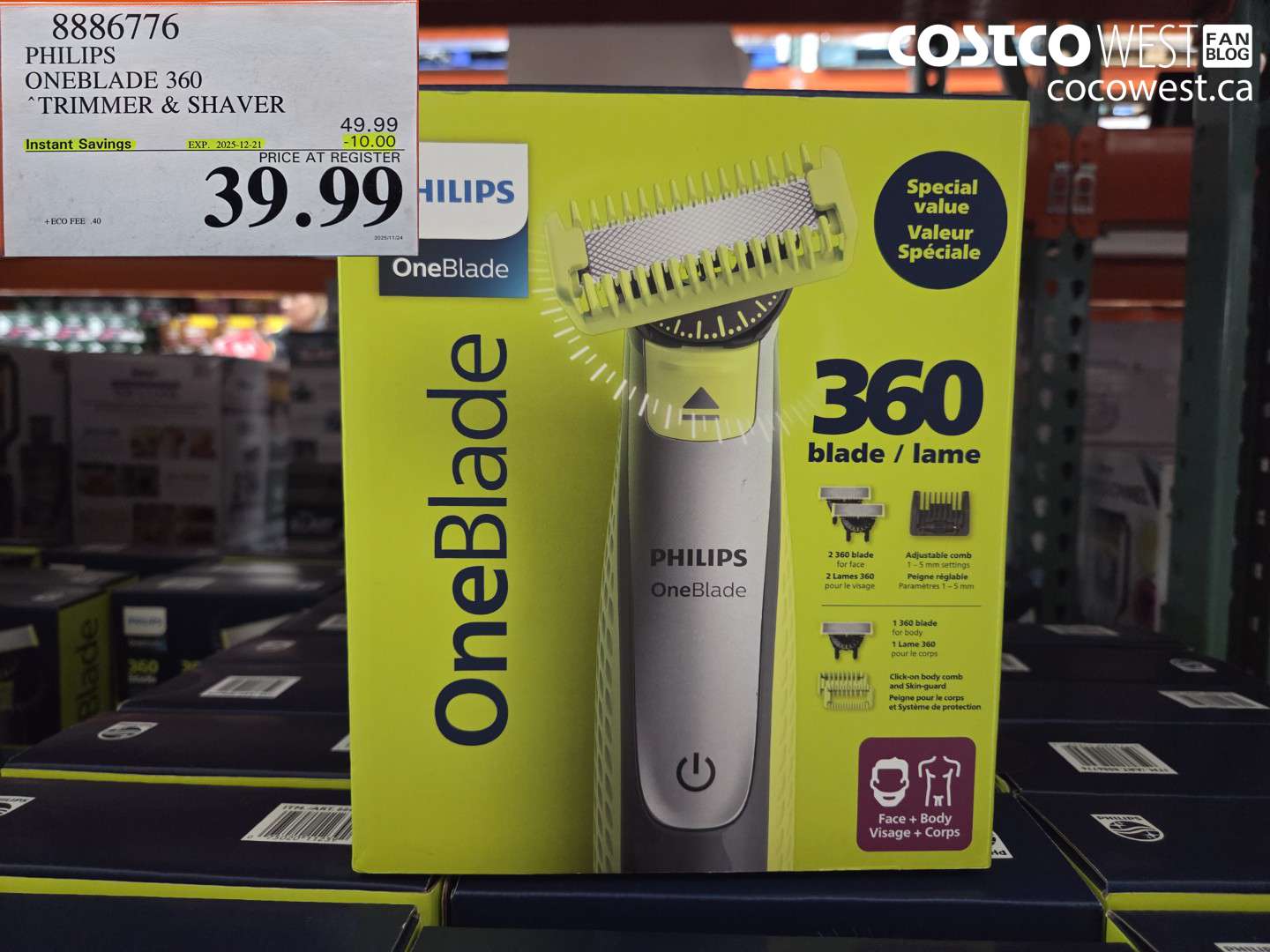 8886776 PHILIPS ONEBLADE 360 TRIMMER & SHAVER ($10.00 INSTANT SAVINGS EXPIRES ON 2025-12-21) $39.99