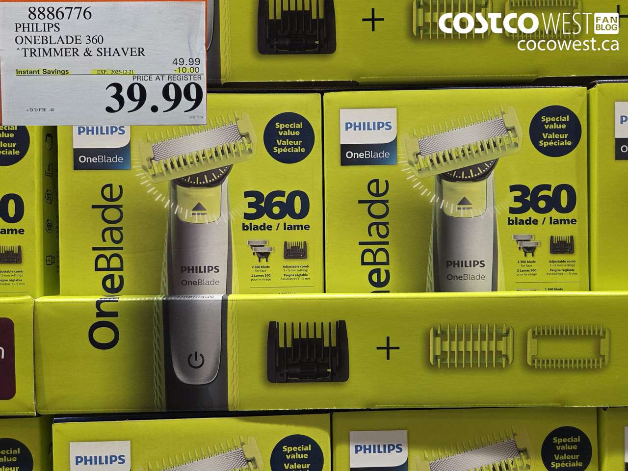 8886776 PHILIPS ONEBLADE 360 TRIMMER & SHAVER ($10.00 INSTANT SAVINGS EXPIRES ON 2025-12-21) $39.99