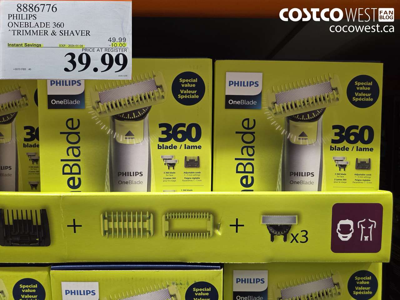 8886776 PHILIPS ONEBLADE 360 TRIMMER & SHAVER ($10.00 INSTANT SAVINGS EXPIRES ON 2026-01-04) $39.99