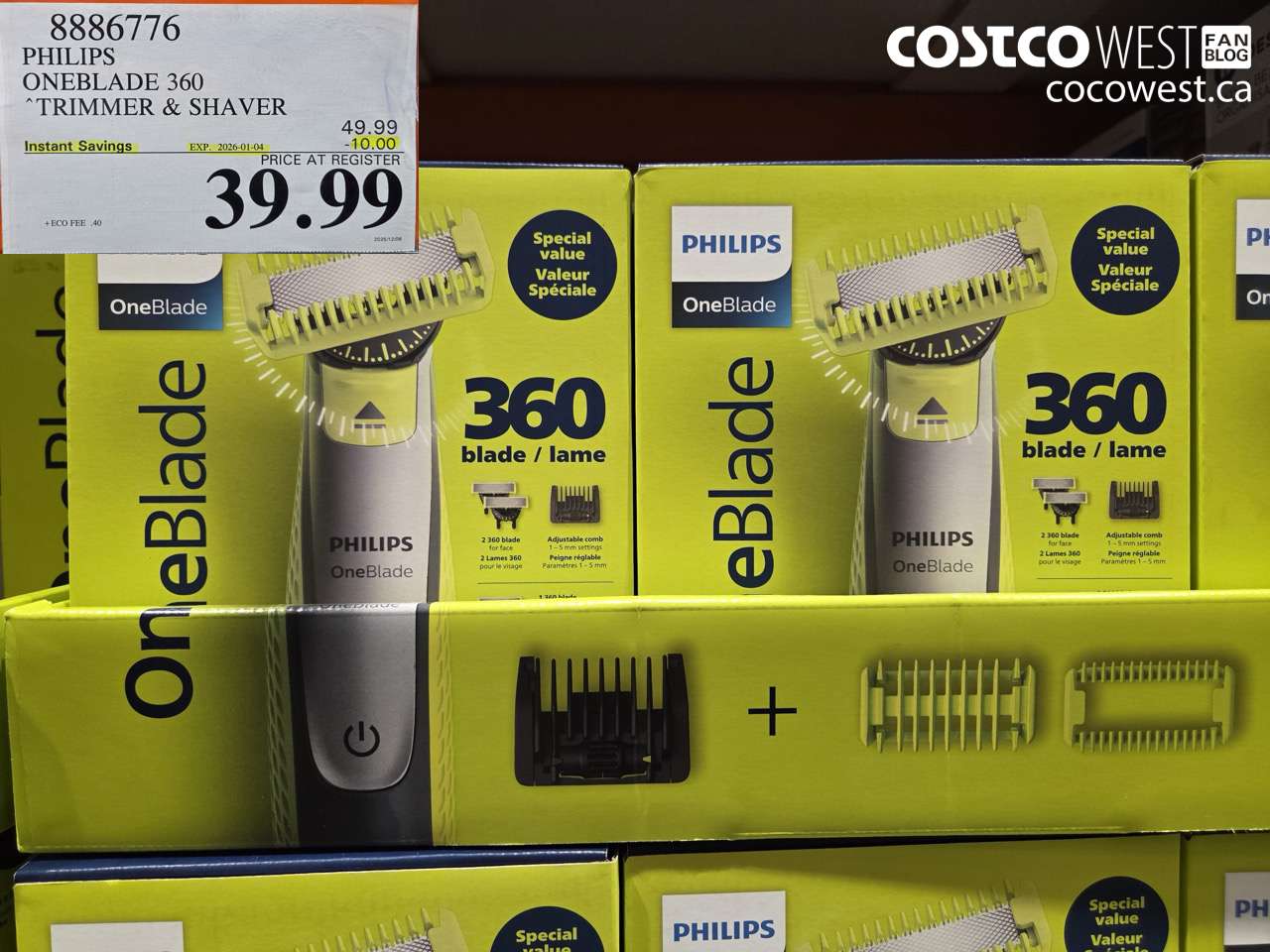 8886776 PHILIPS ONEBLADE 360 TRIMMER & SHAVER ($10.00 INSTANT SAVINGS EXPIRES ON 2026-01-04) $39.99