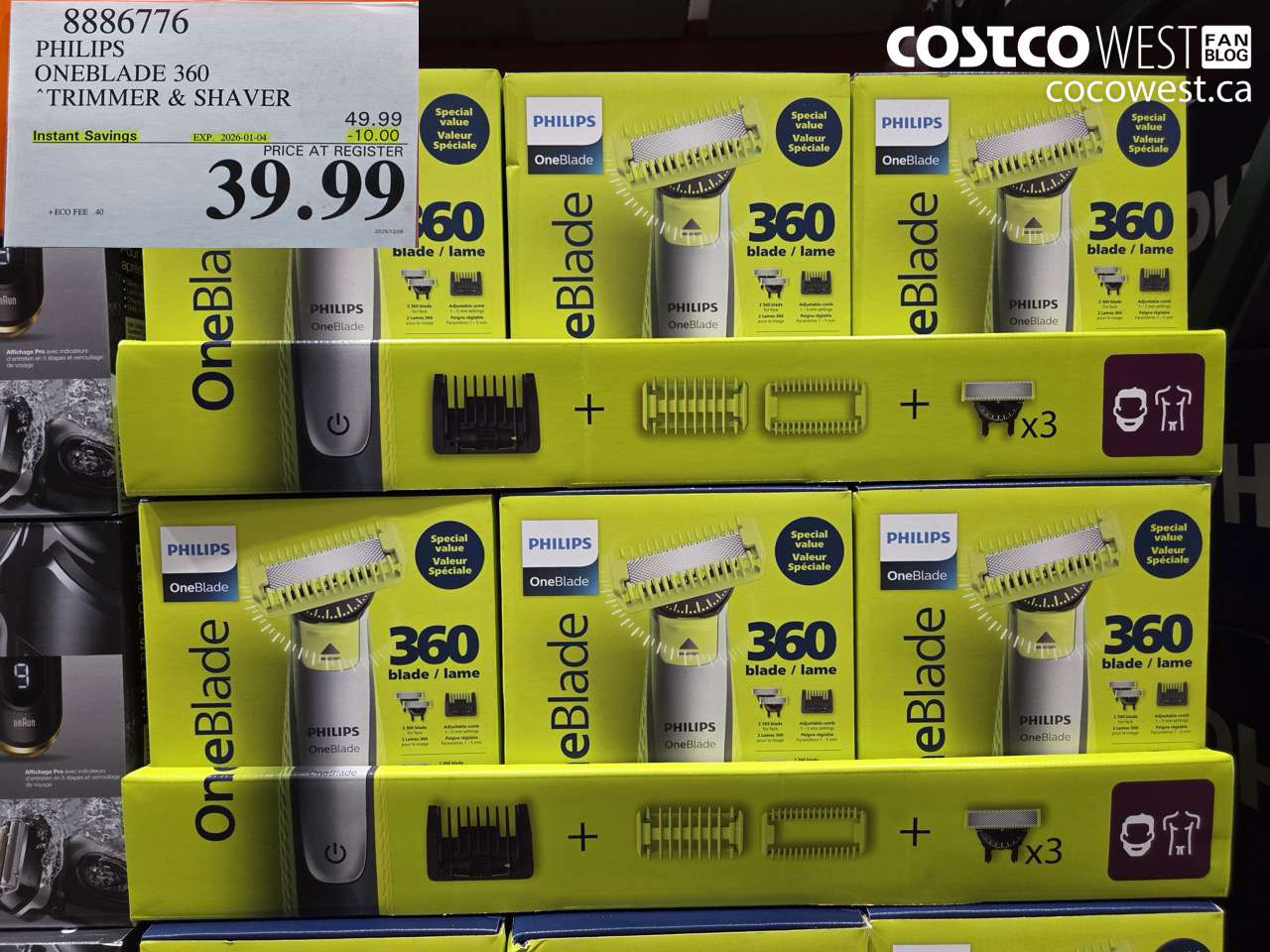 8886776 PHILIPS ONEBLADE 360 TRIMMER & SHAVER ($10.00 INSTANT SAVINGS EXPIRES ON 2026-01-04) $39.99