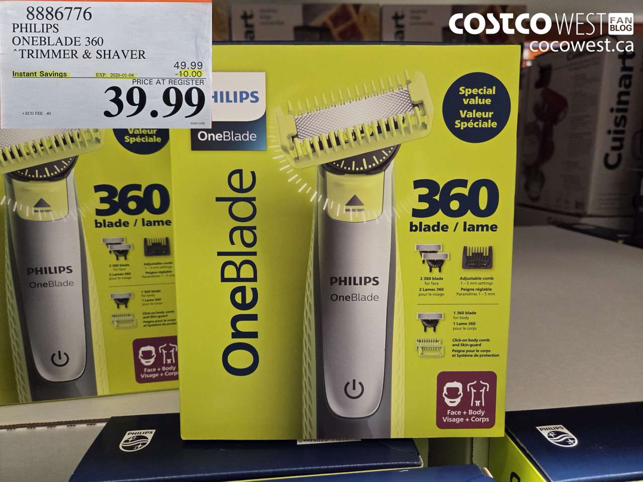 8886776 PHILIPS ONEBLADE 360 TRIMMER & SHAVER ($10.00 INSTANT SAVINGS EXPIRES ON 2026-01-04) $39.99