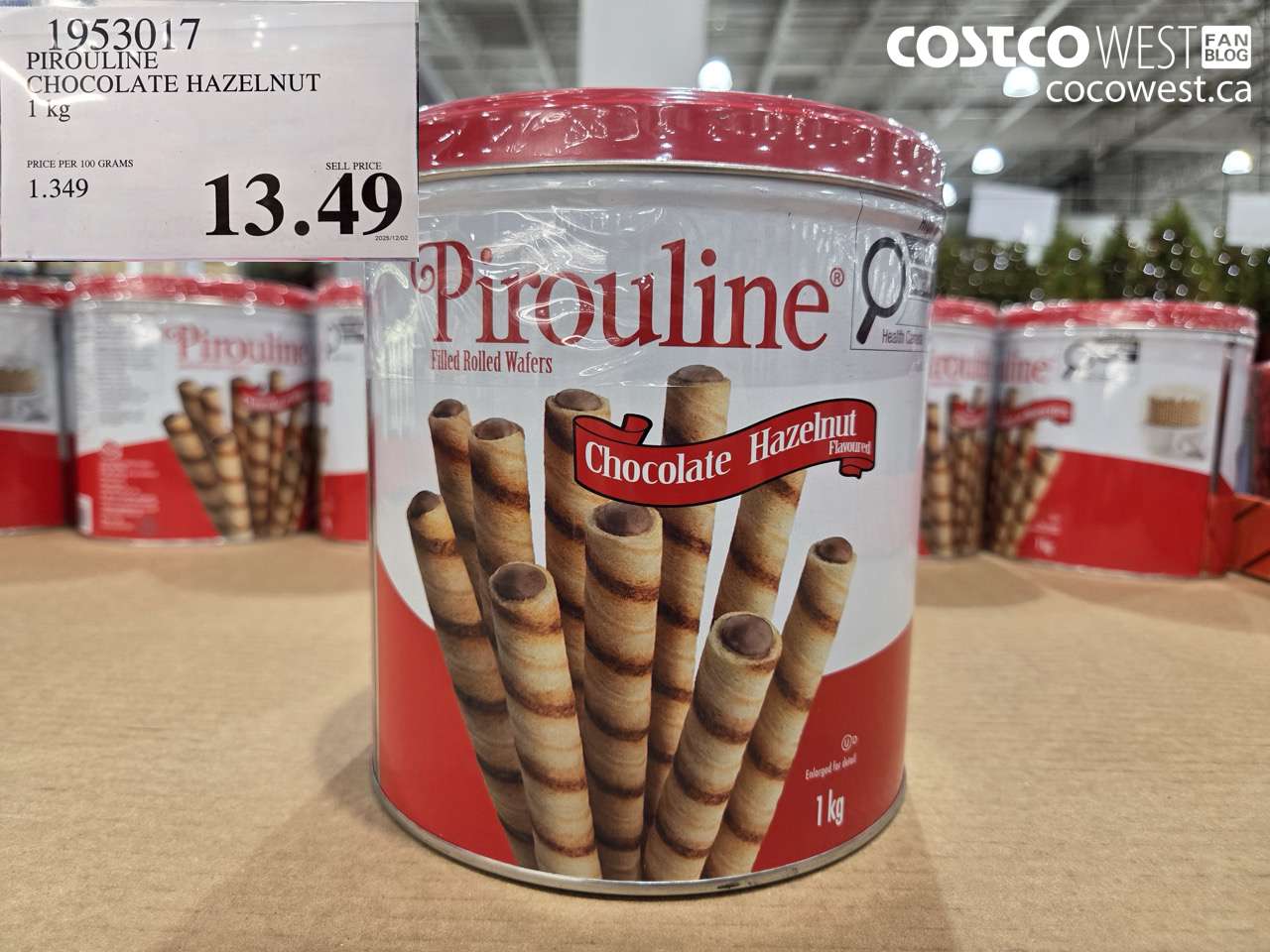 1953017 PIROULINE CHOCOLATE HAZELNUT 1KG $13.49