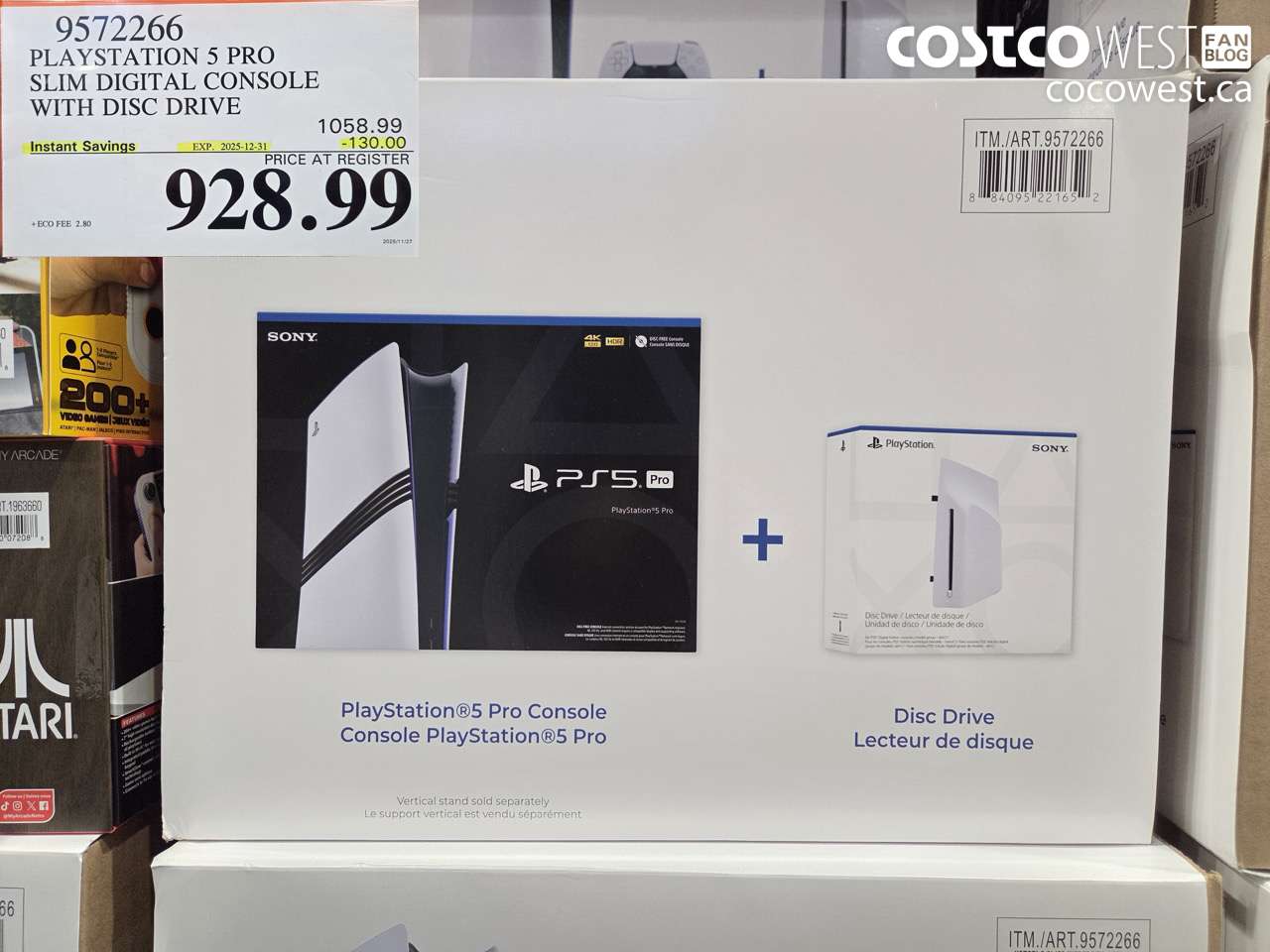 9572266 PLAYSTATION 5 PRO SLIM DIGITAL CONSOLE WITH DISC DRIVE ($130.00 INSTANT SAVINGS EXPIRES ON 2025-12-31) $928.99