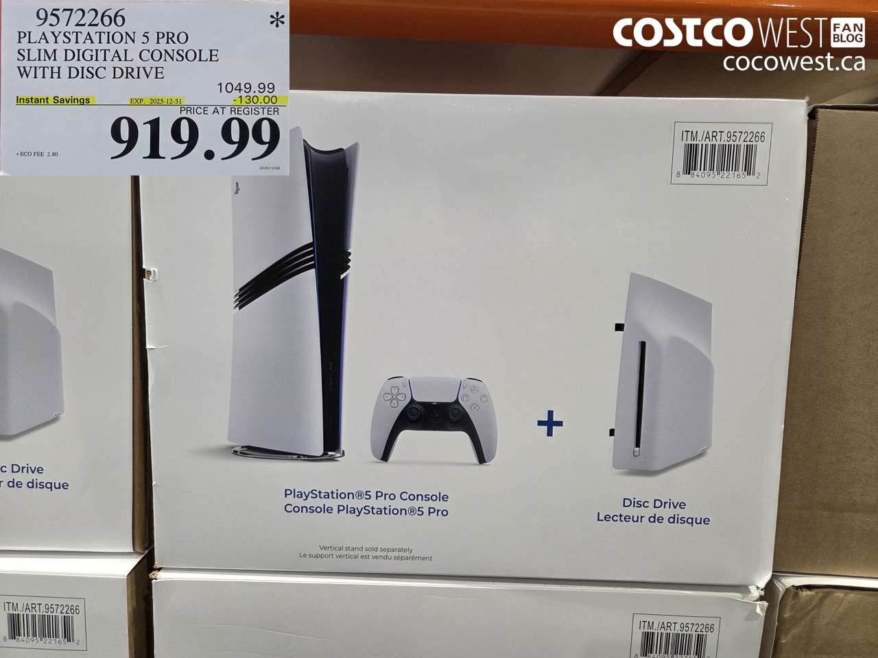 9572266 PLAYSTATION 5 PRO SLIM DIGITAL CONSOLE WITH DISC DRIVE ($130.00 INSTANT SAVINGS EXPIRES ON 2025-12-31) $919.99