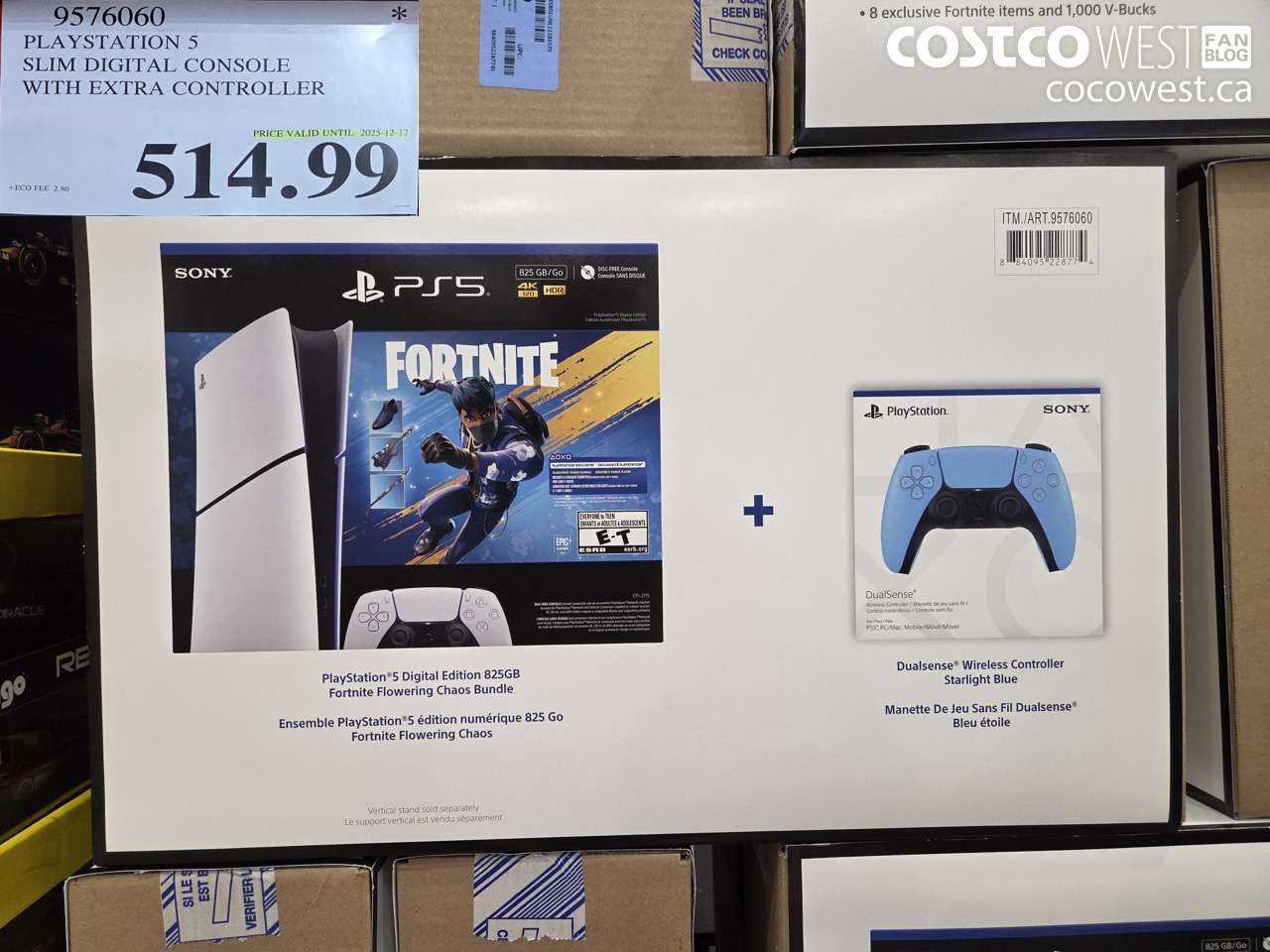 9576060 PLAYSTATION 5 SLIM DIGITAL CONSOLE WITH EXTRA CONTROLLER (EXPIRES ON 2025-12-17) $514.99