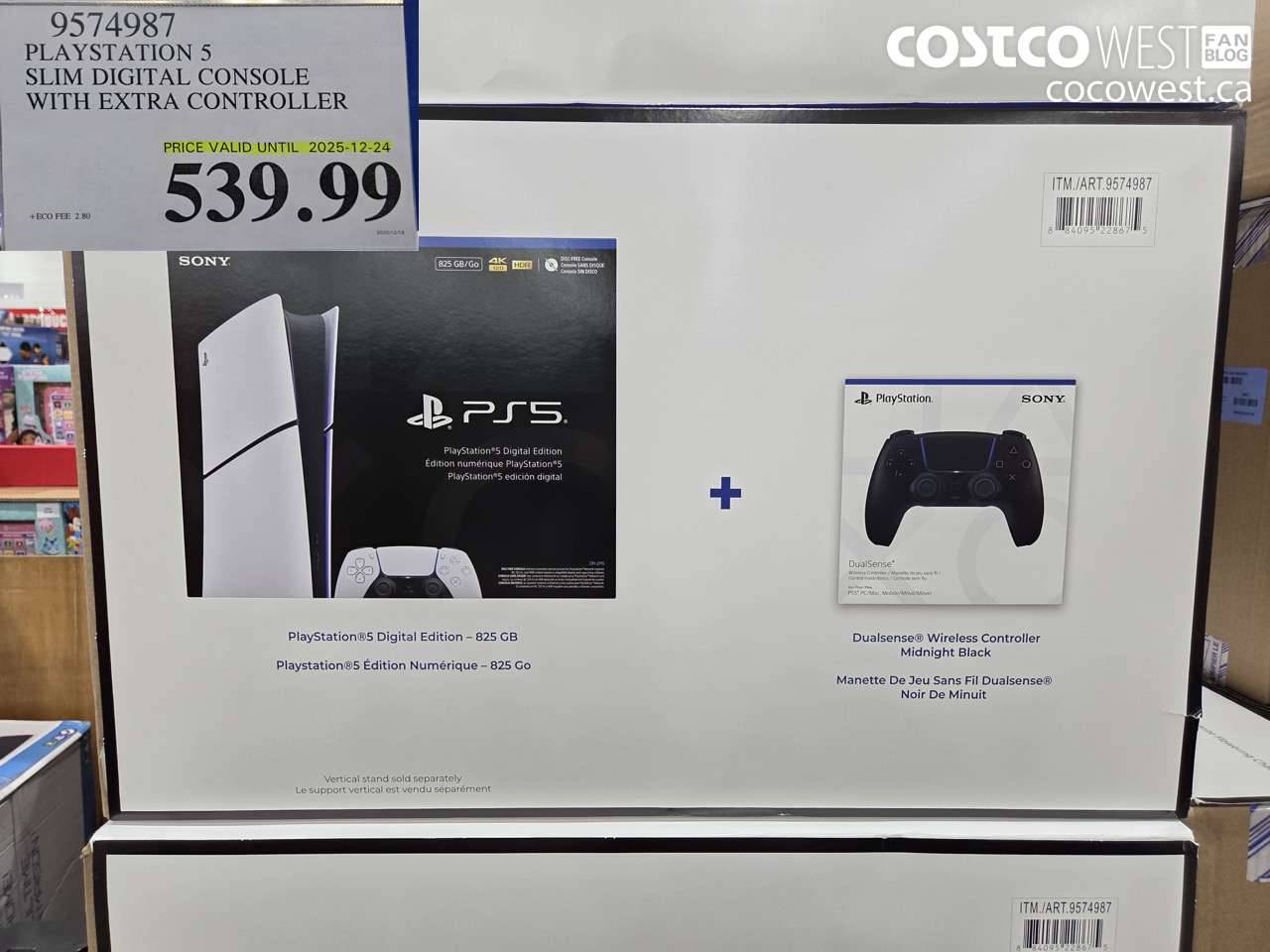 9574987 PLAYSTATION 5 SLIM DIGITAL CONSOLE WITH EXTRA CONTROLLER (EXPIRES ON 2025-12-24) $539.99