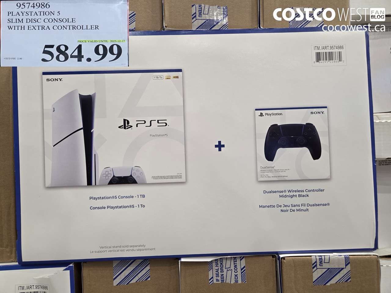 9574986 PLAYSTATION 5 SLIM DISC CONSOLE WITH EXTRA CONTROLLER (EXPIRES ON 2025-12-17) $584.99