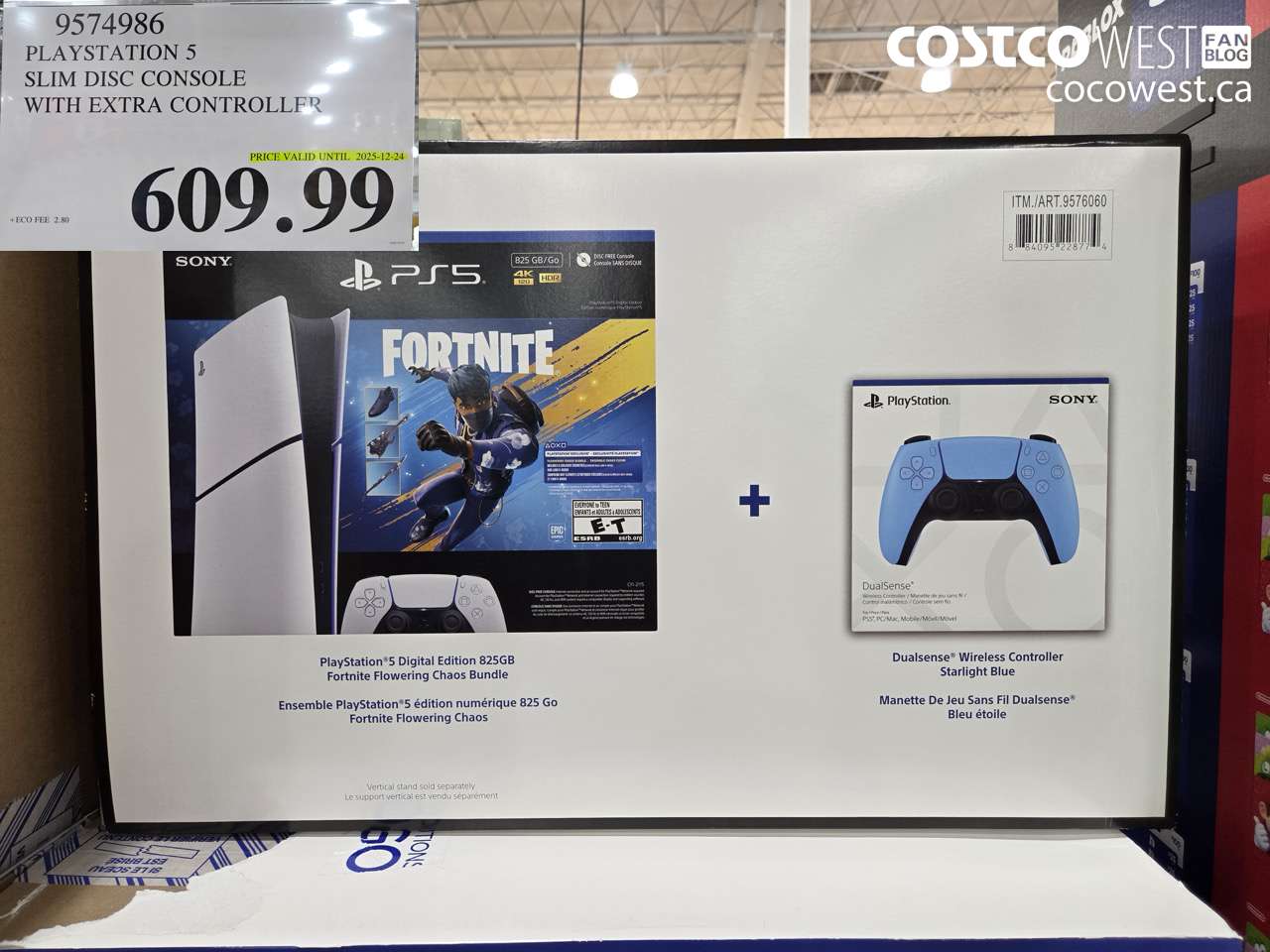 9574986 PLAYSTATION 5 SLIM DISC CONSOLE WITH EXTRA CONTROLLER (EXPIRES ON 2025-12-24) $609.99