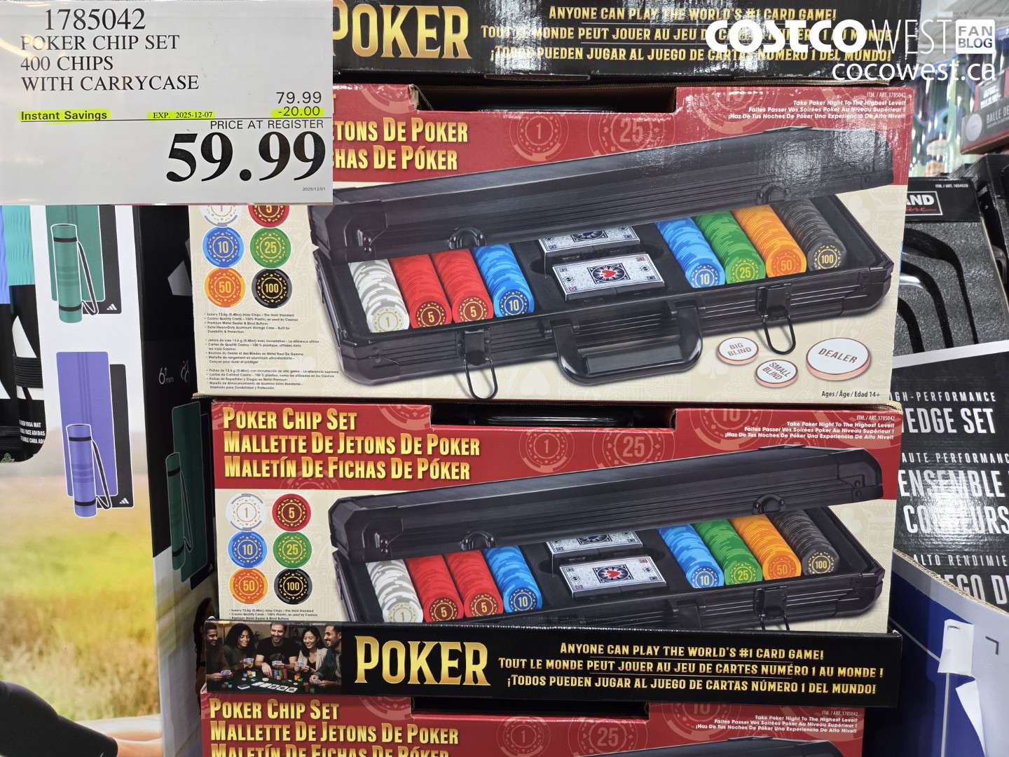 1785042 POKER CHIP SET 400 CHIPS WITH CARRY CASE ($20.00 INSTANT SAVINGS EXPIRES ON 2025-12-07) $59.99