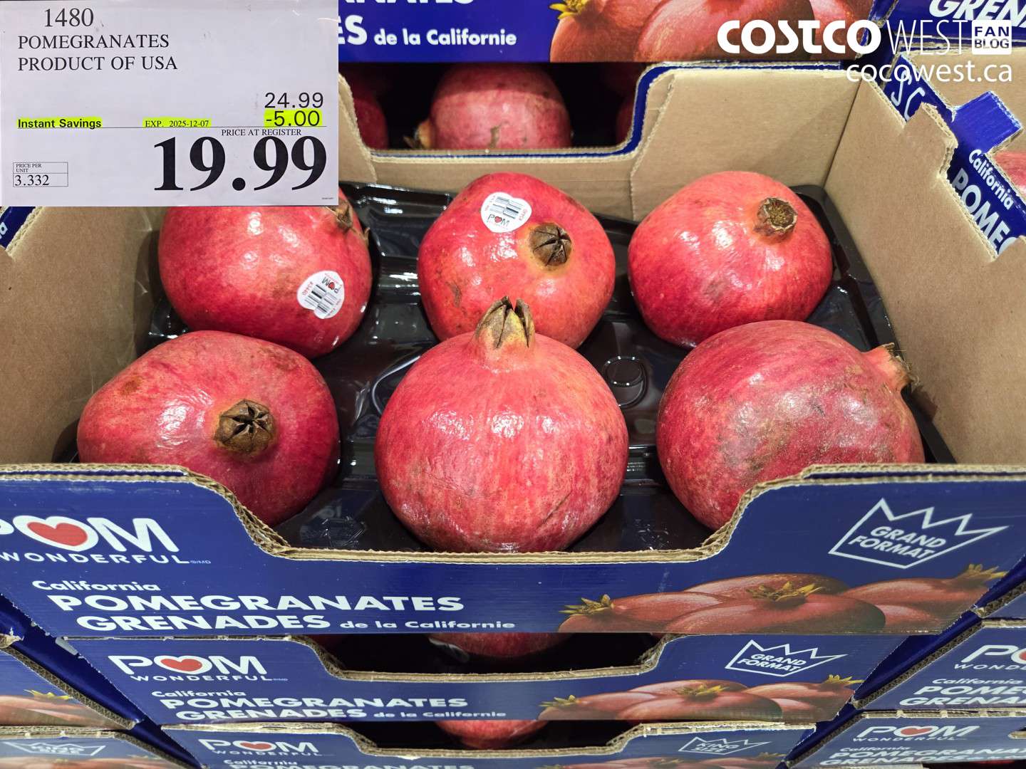 1480 POMEGRANATES PRODUCT OF USA ($5.00 INSTANT SAVINGS EXPIRES ON 2025-12-07) $19.99