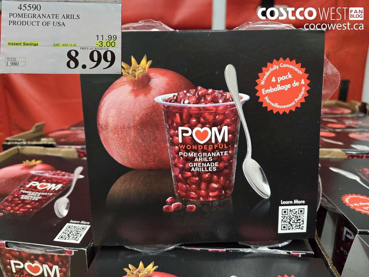45590 POMEGRANATE ARILS PRODUCT OF USA ($3.00 INSTANT SAVINGS EXPIRES ON 2025-12-18) $8.99