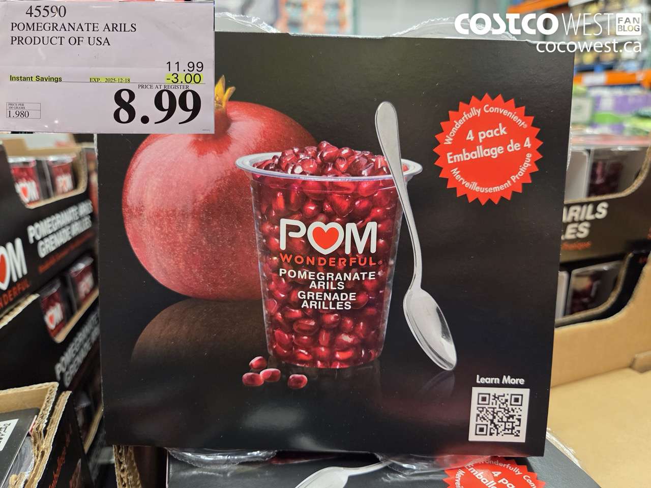 45590 POMEGRANATE ARILS PRODUCT OF USA ($3.00 INSTANT SAVINGS EXPIRES ON 2025-12-18) $8.99